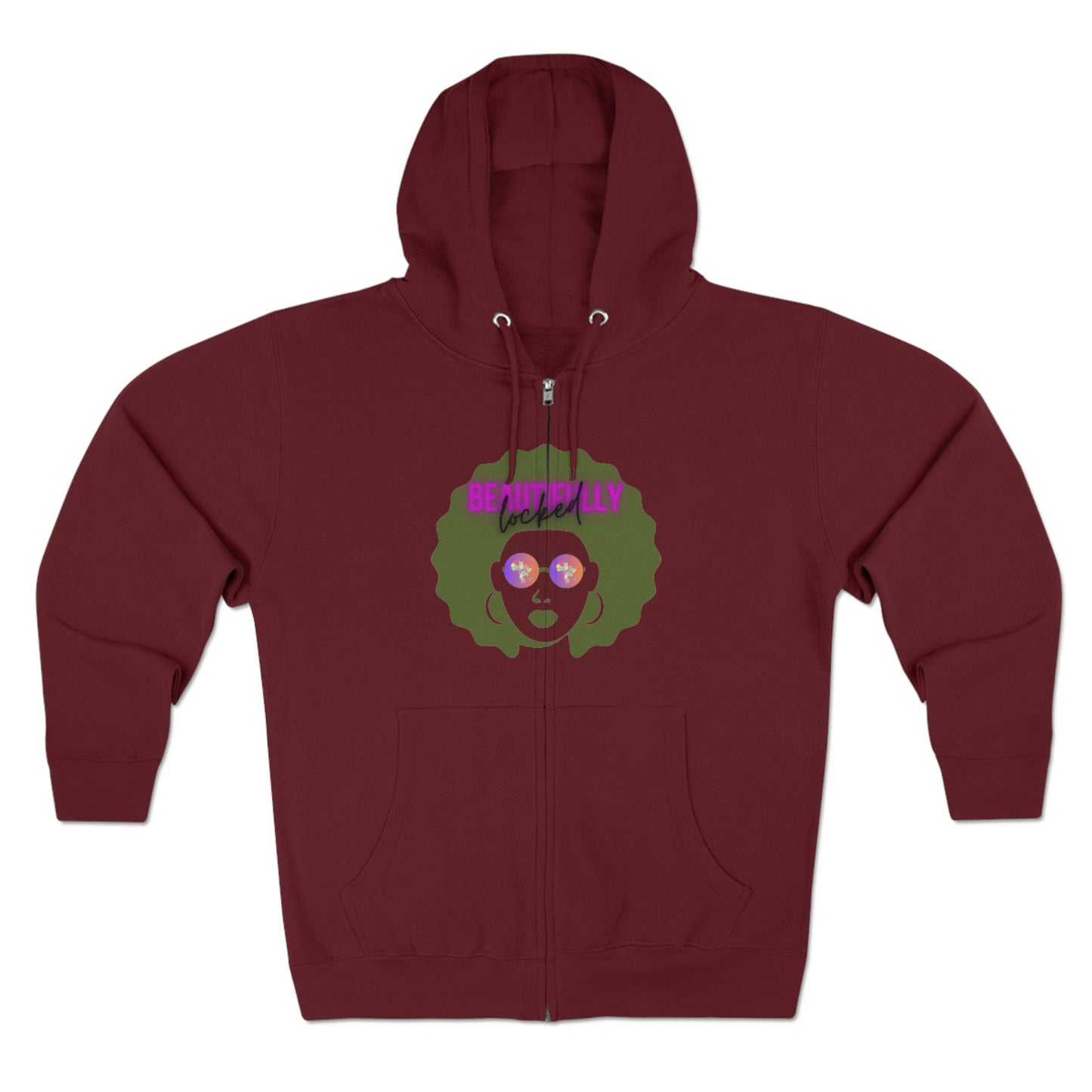 Beautifully Locked Afro Zipper Hoodie! Celebrate Your Curls, Locs, Coils