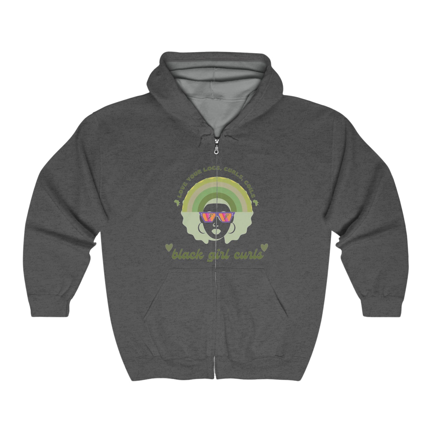 Black Girl and Her Curls! Full Zip Hooded Sweatshirt