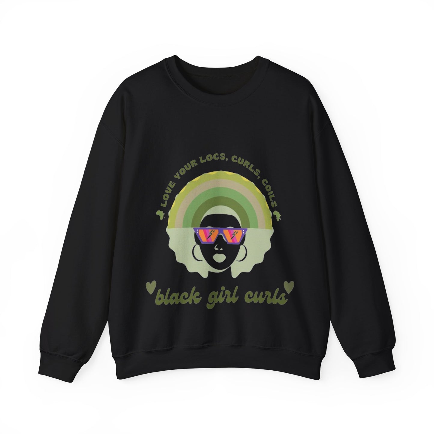 Love Your Locs, Curls, and Coils Rainbow Crewneck Sweatshirt