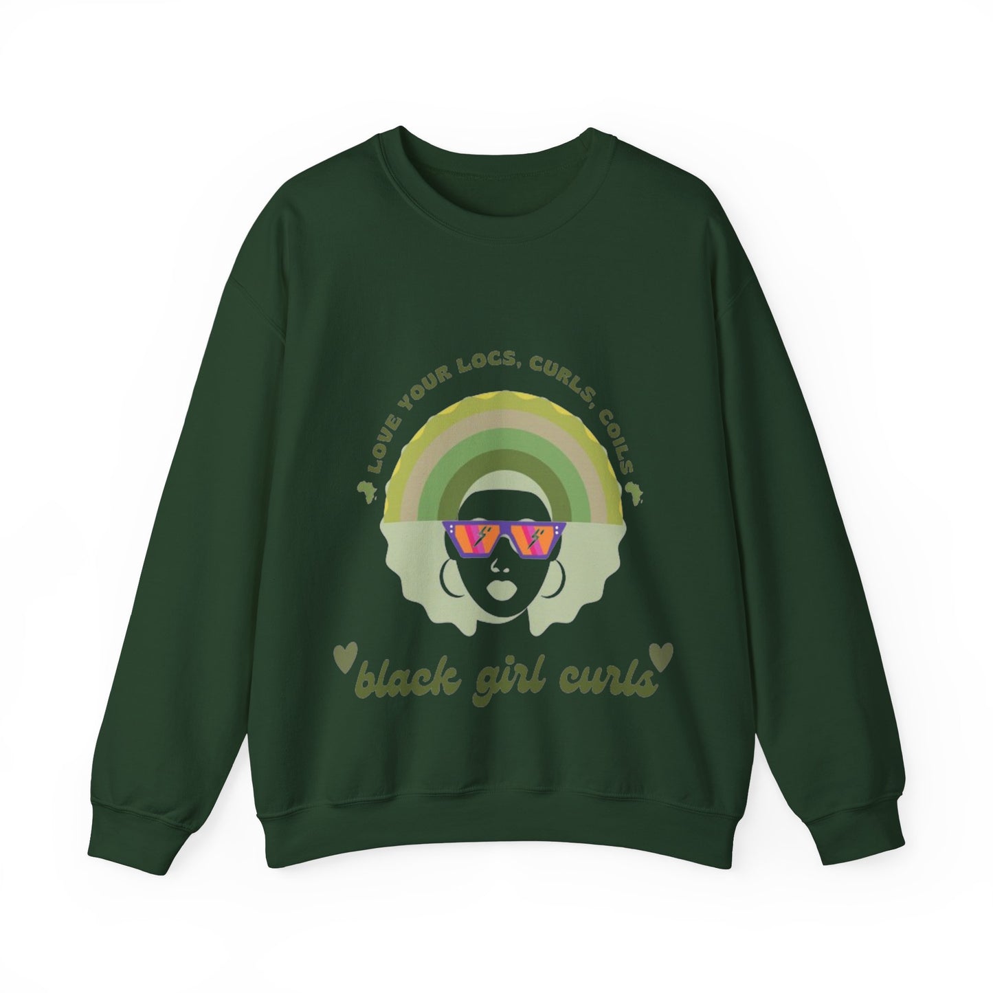 Love Your Locs, Curls, and Coils Rainbow Crewneck Sweatshirt