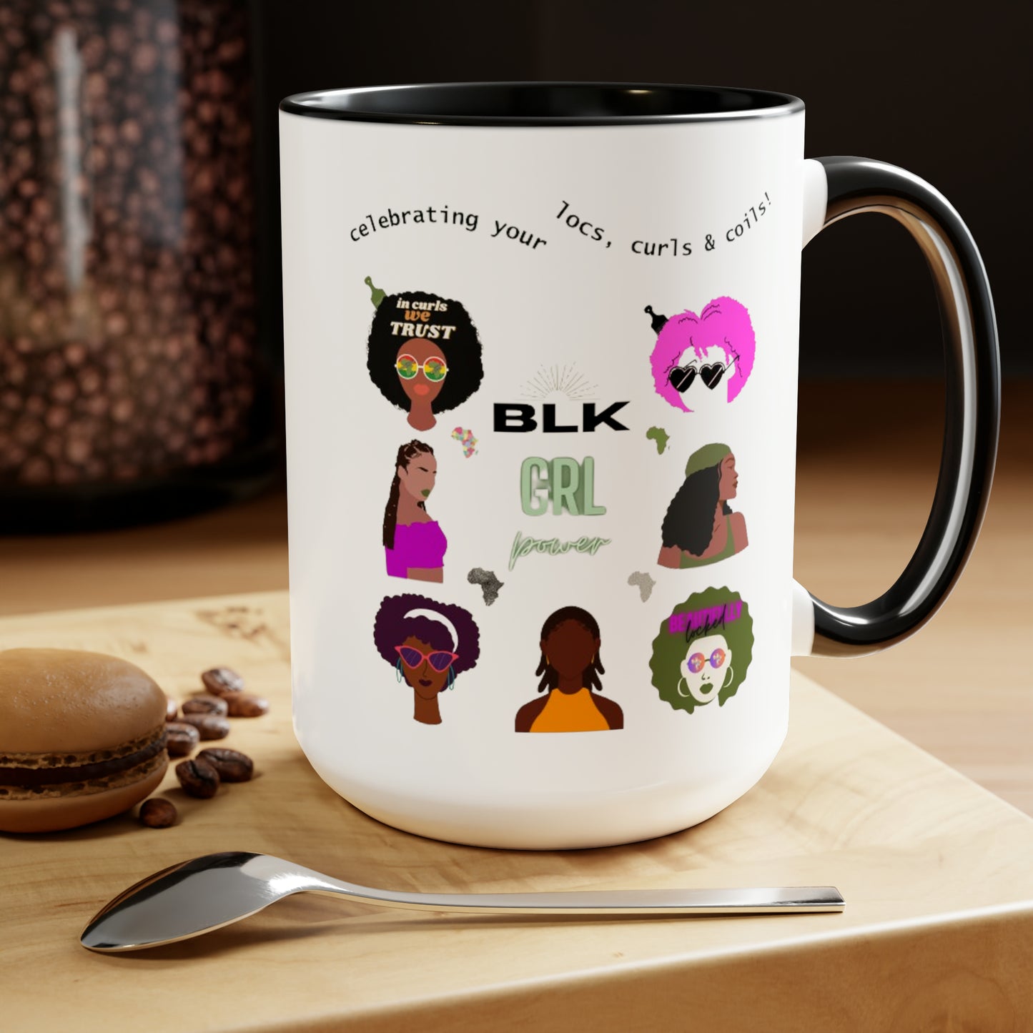 Celebrating your locs, curls & coils- coffee mug