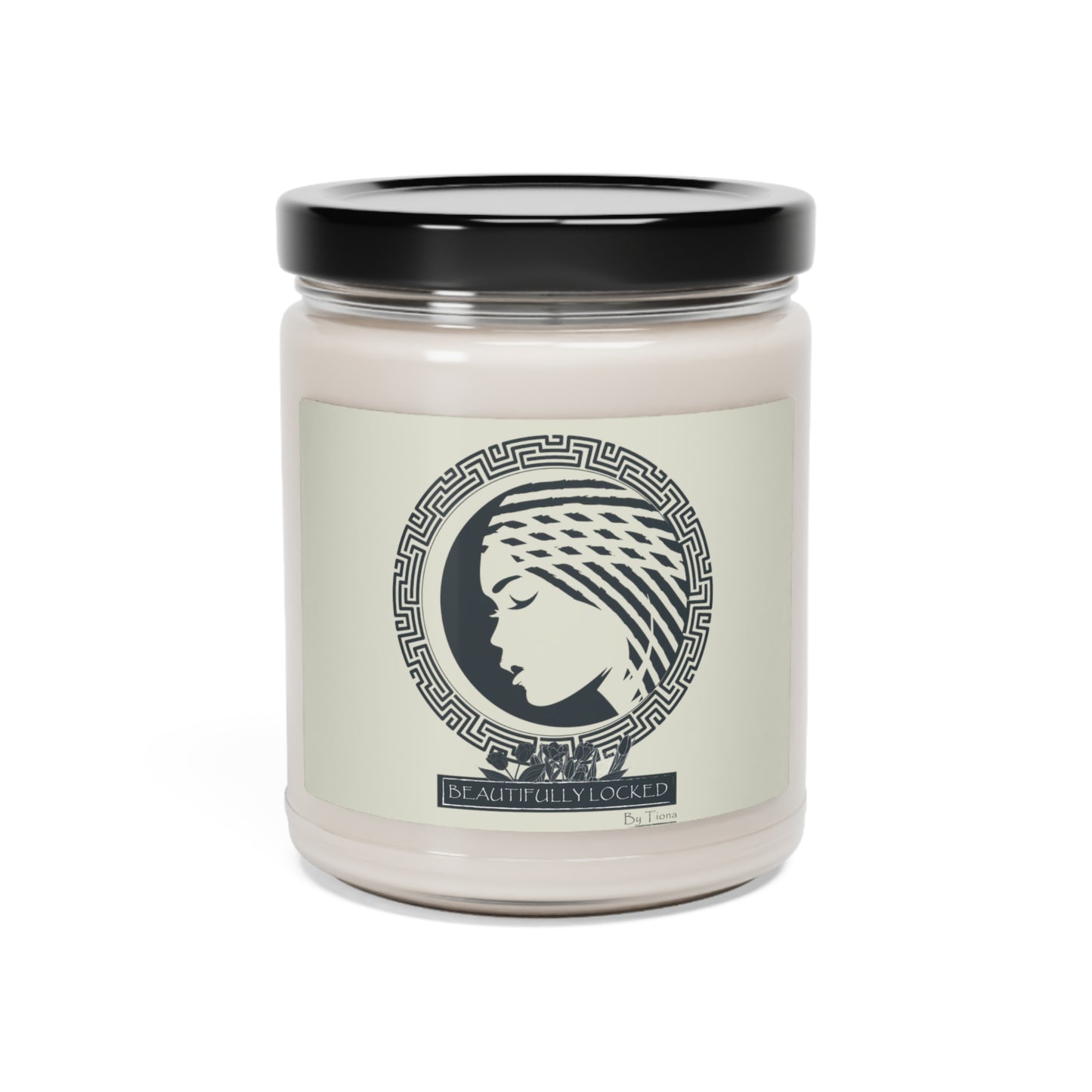 Beautifully Locked by Tiona- Round Logo Scented Soy Candle, 9oz