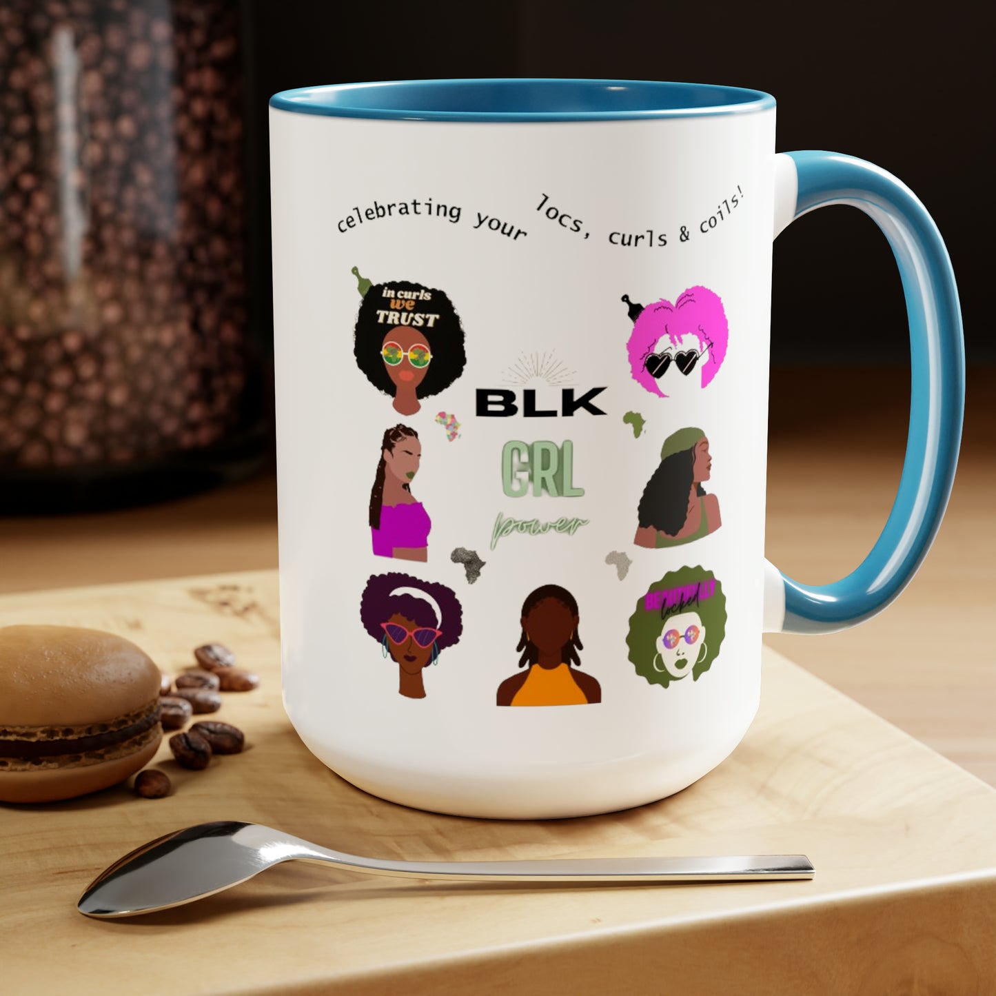 Celebrating your locs, curls & coils- coffee mug