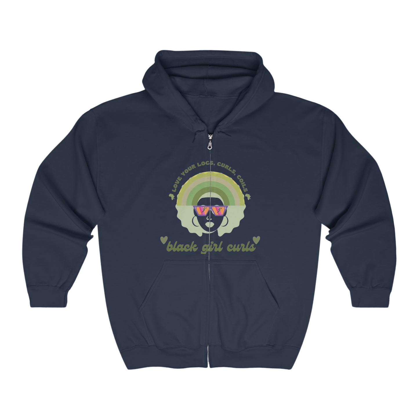 Black Girl and Her Curls! Full Zip Hooded Sweatshirt