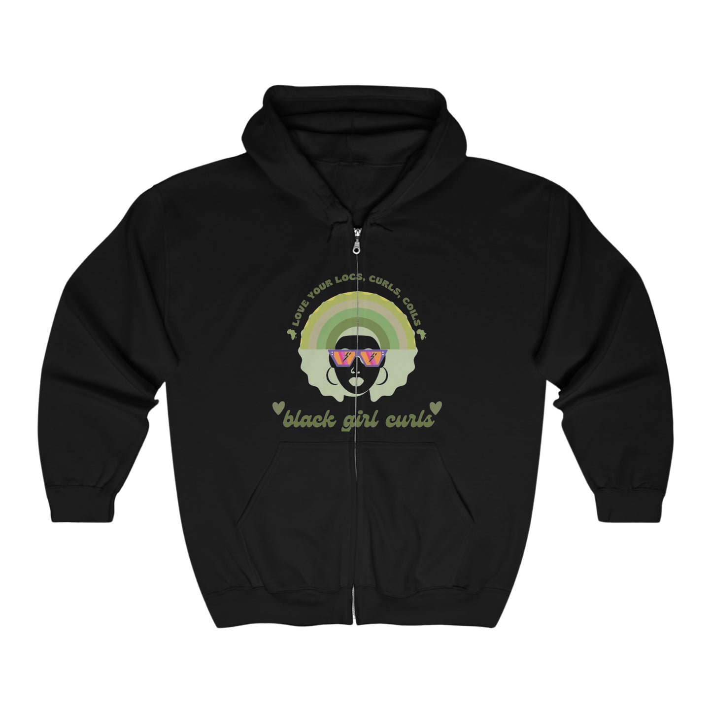 Black Girl and Her Curls! Full Zip Hooded Sweatshirt