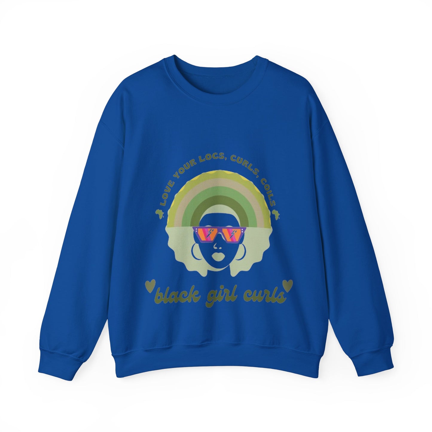 Love Your Locs, Curls, and Coils Rainbow Crewneck Sweatshirt