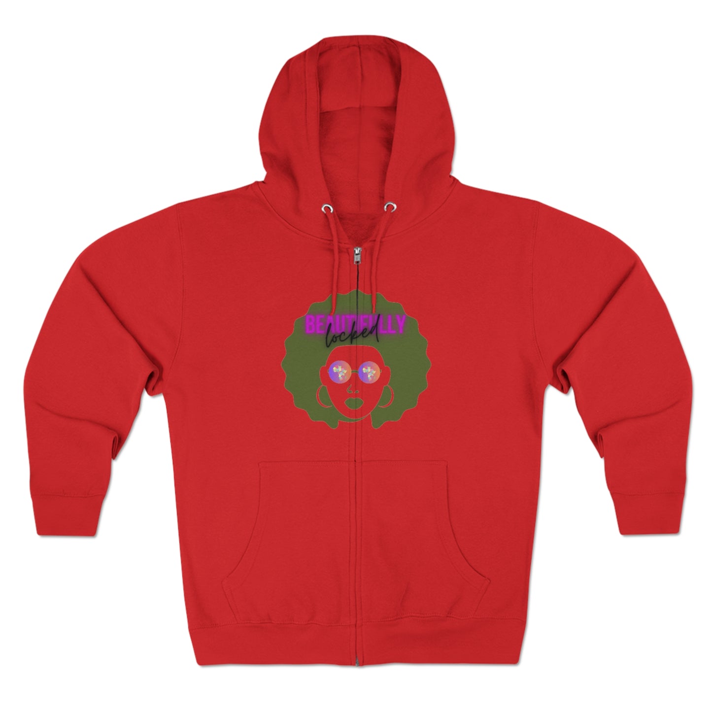 Beautifully Locked Afro Zipper Hoodie! Celebrate Your Curls, Locs, Coils