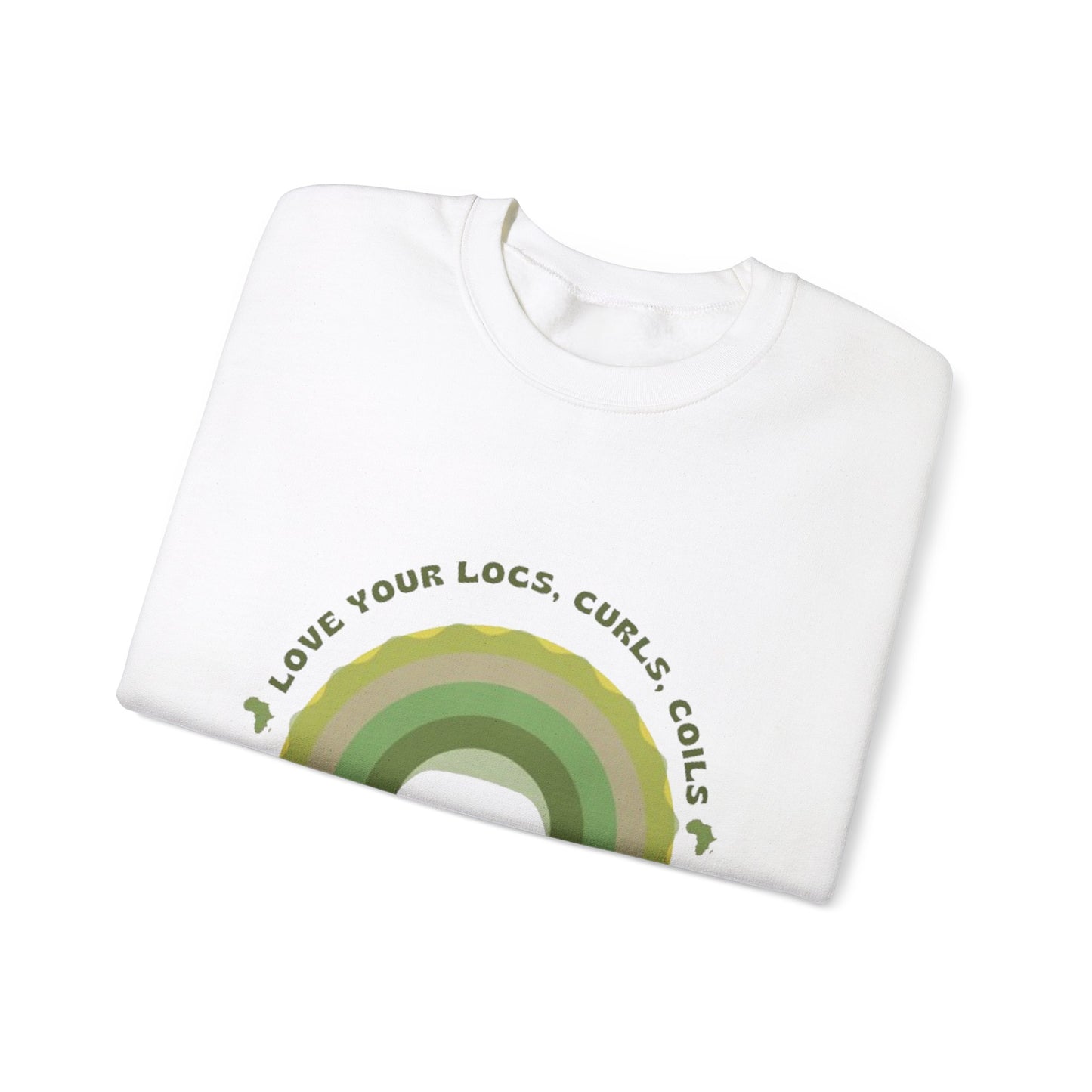 Love Your Locs, Curls, and Coils Rainbow Crewneck Sweatshirt