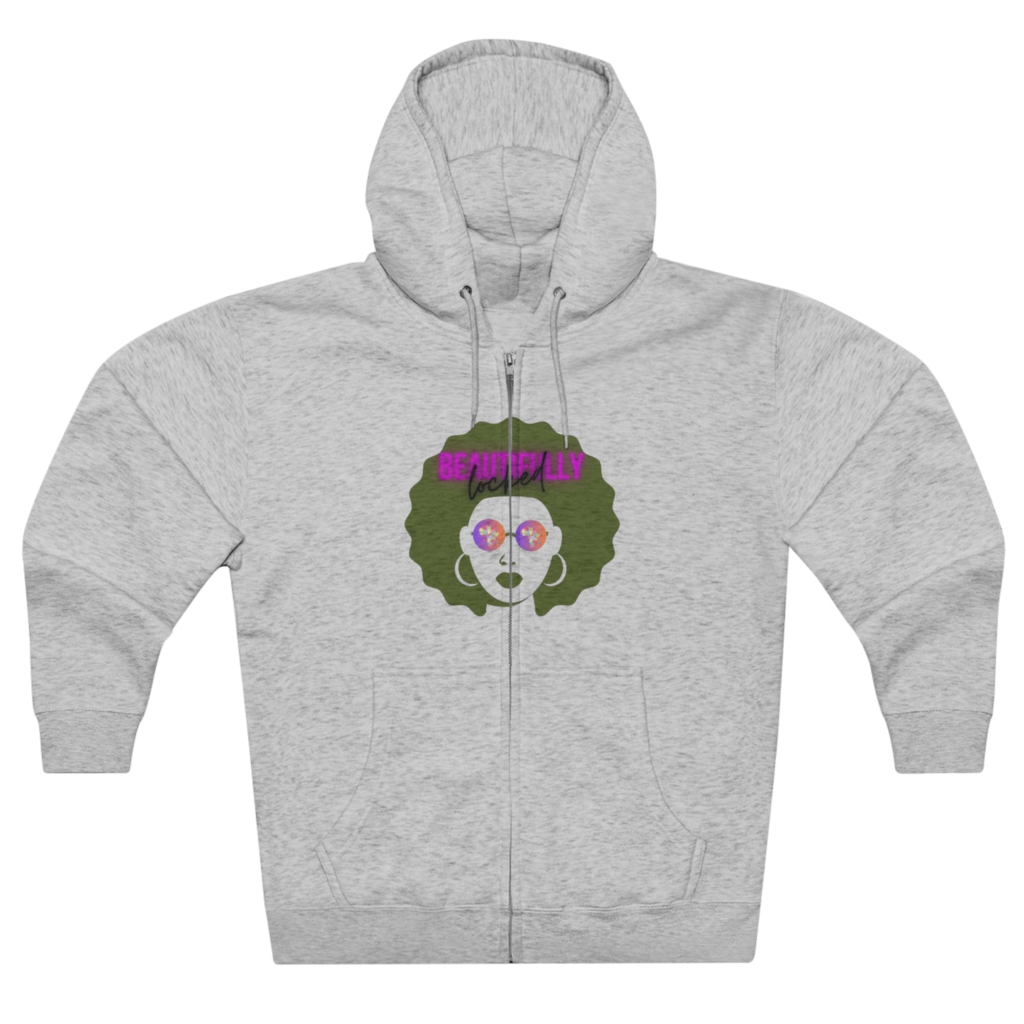 Beautifully Locked Afro Zipper Hoodie! Celebrate Your Curls, Locs, Coils