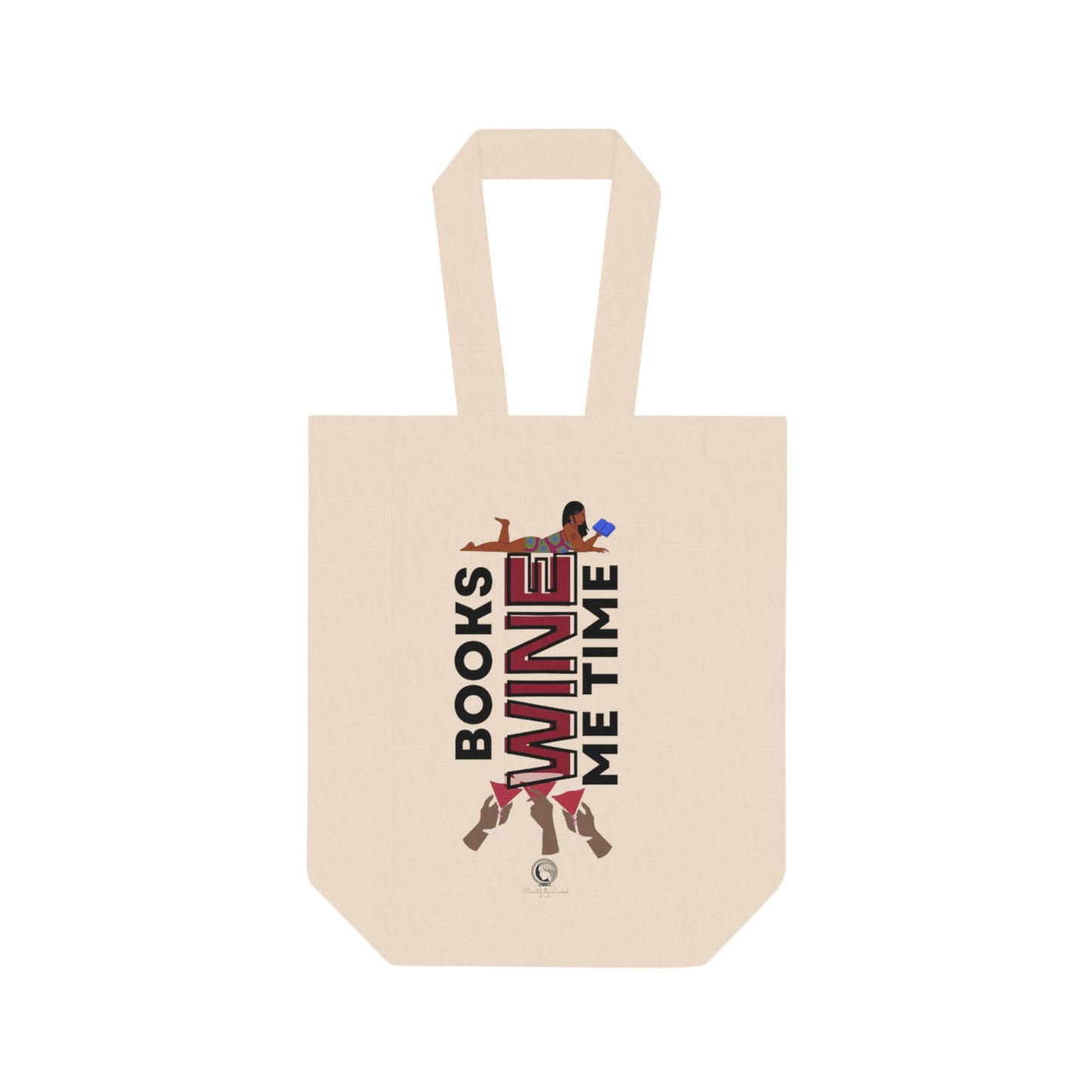 Books, Wine & Me Time: Double Wine Tote Bag