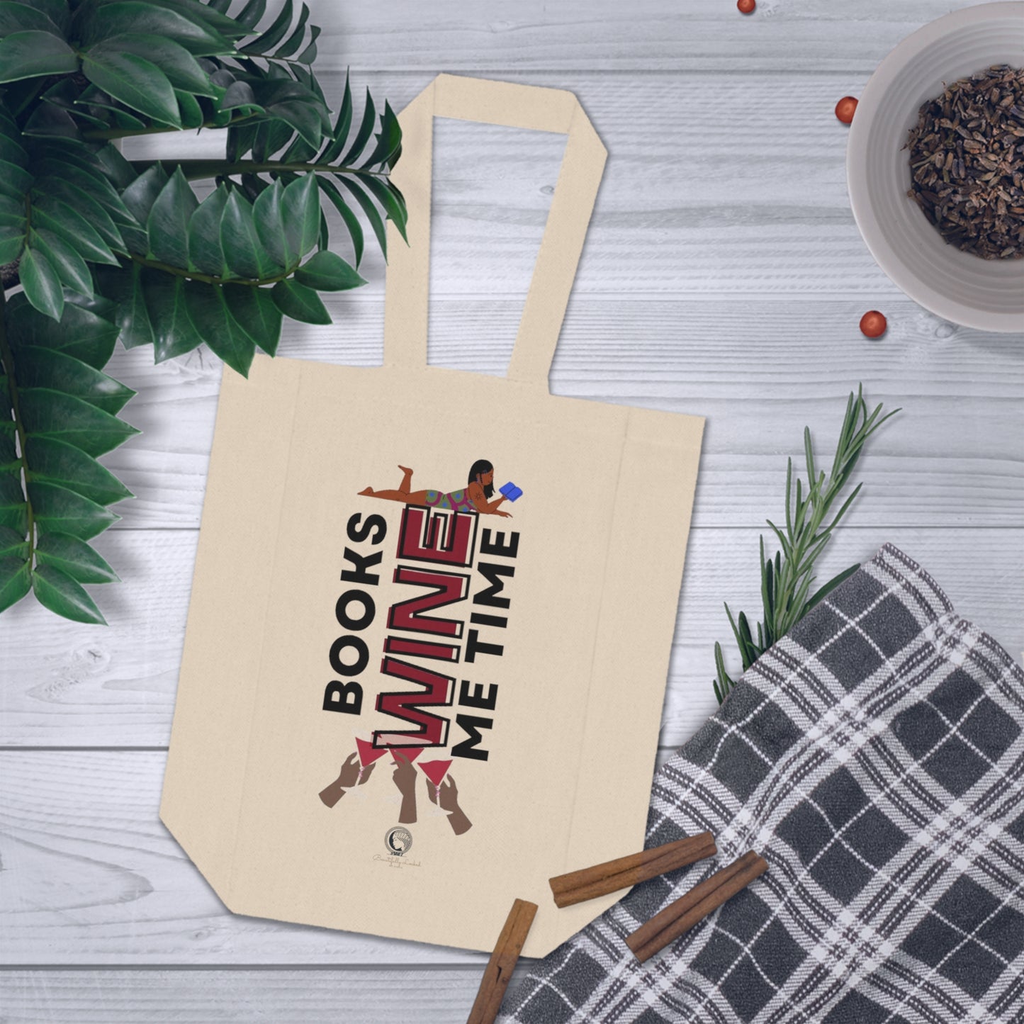 Books, Wine & Me Time: Double Wine Tote Bag