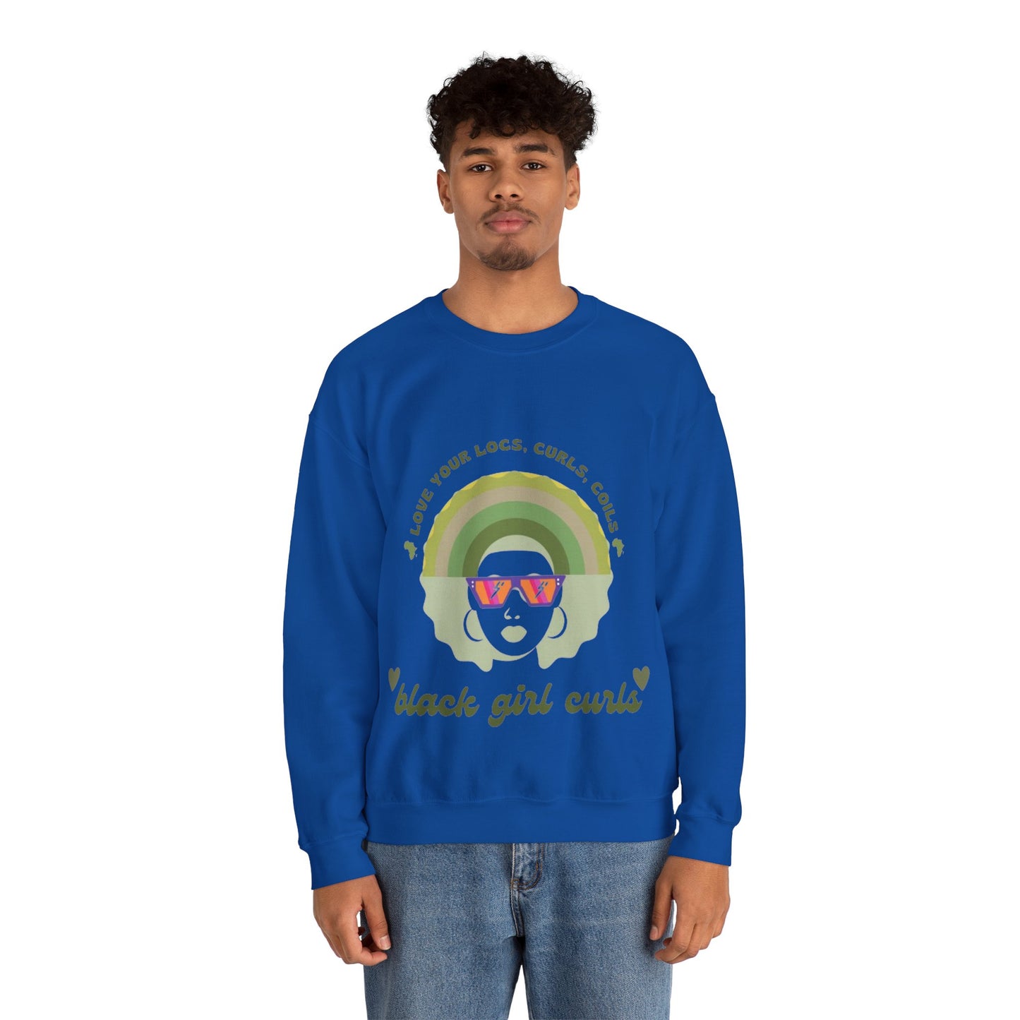 Love Your Locs, Curls, and Coils Rainbow Crewneck Sweatshirt