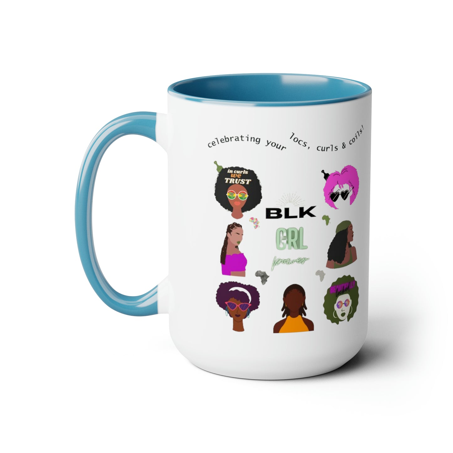Celebrating your locs, curls & coils- coffee mug