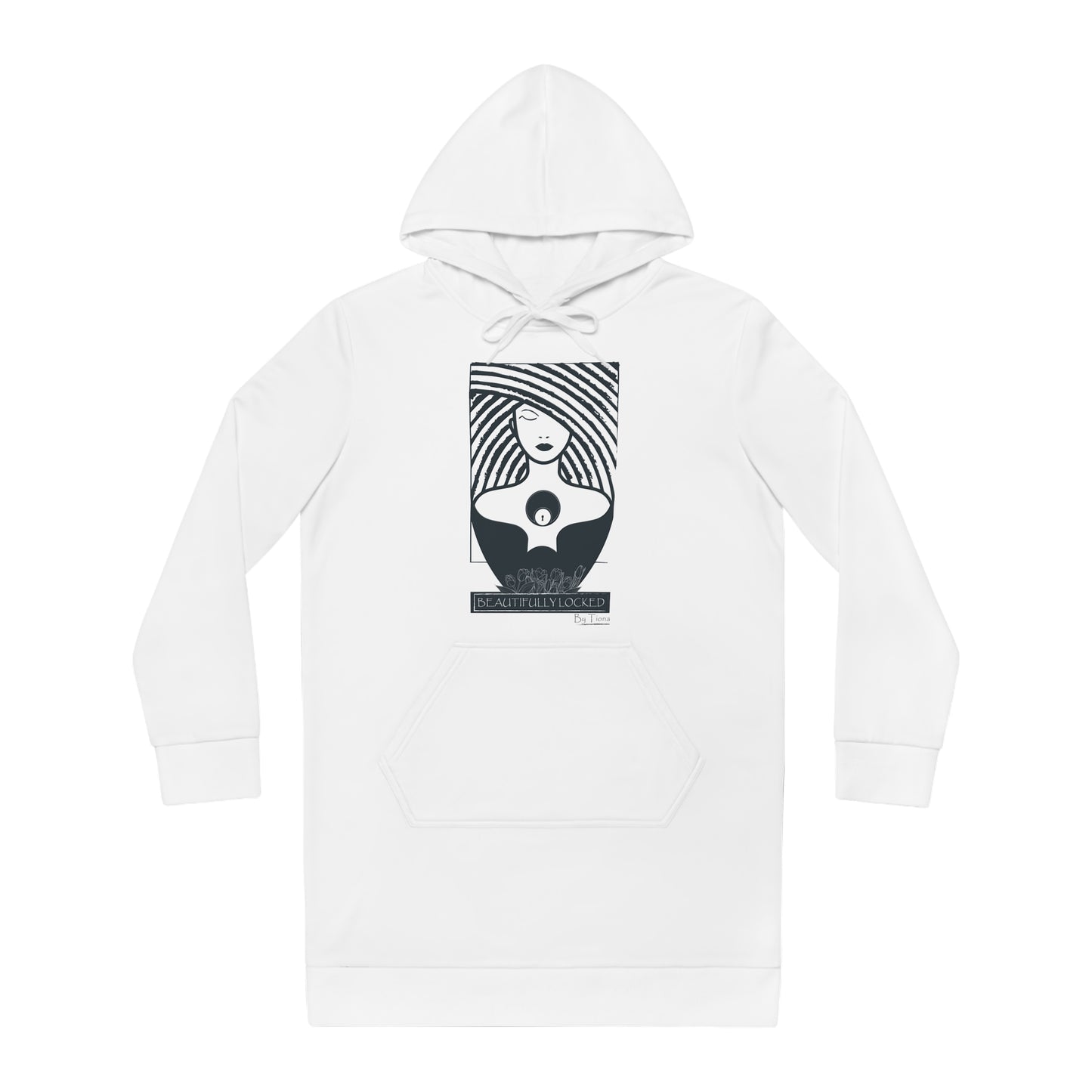 Beautifully Locked by Tiona Rectangle Logo -Women's Hoodie Dress