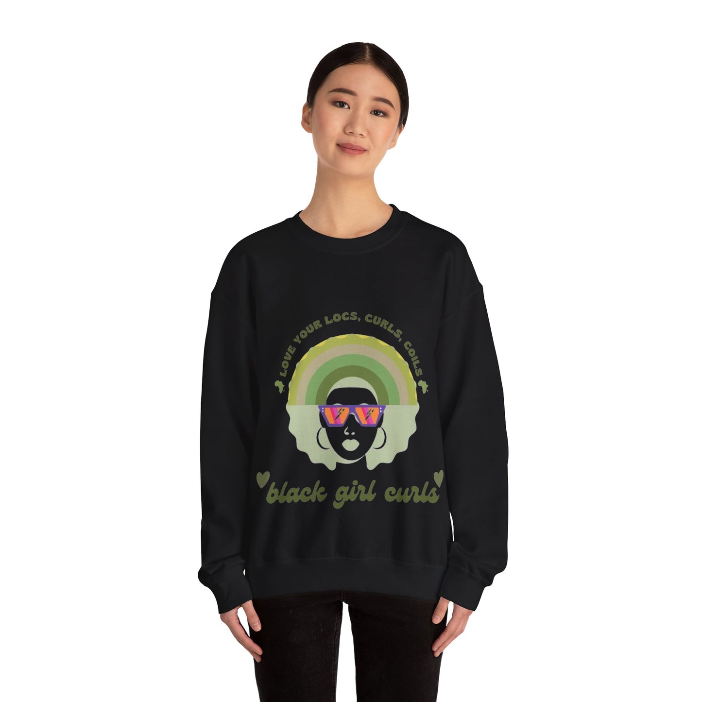 Love Your Locs, Curls, and Coils Rainbow Crewneck Sweatshirt