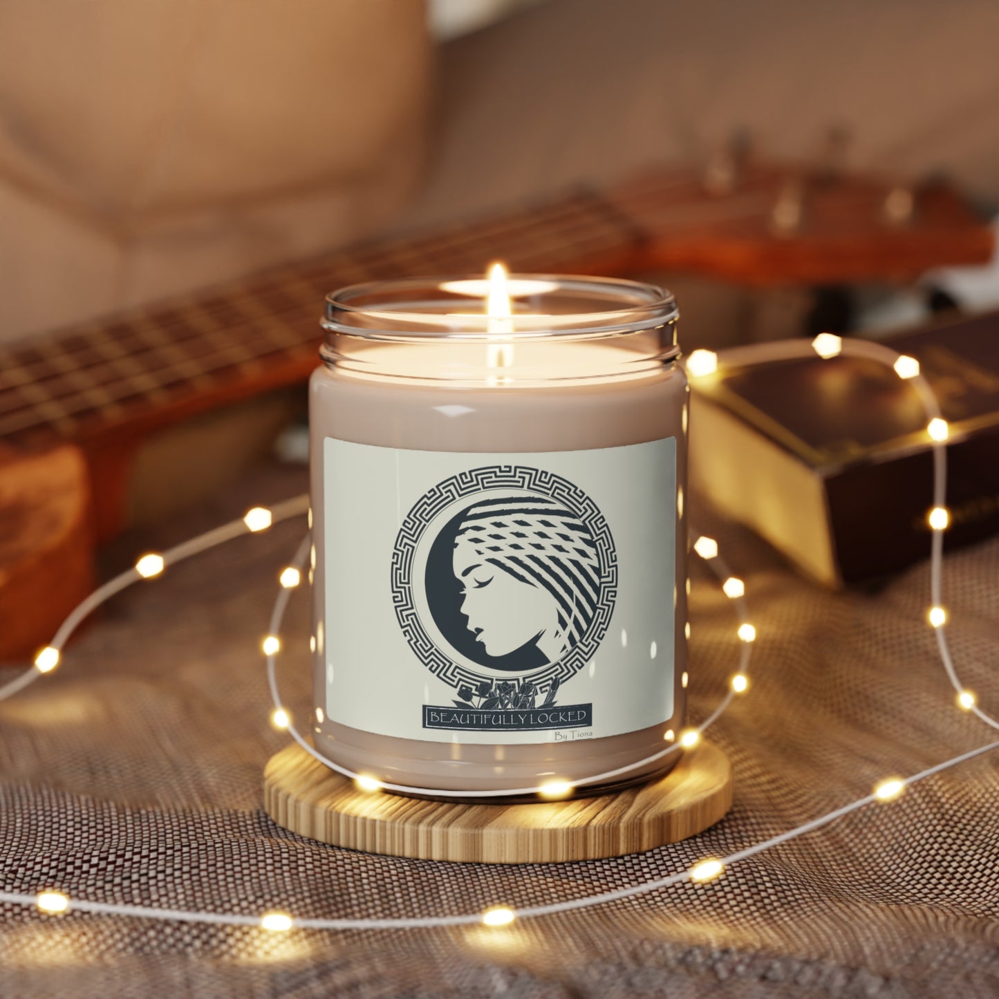 Beautifully Locked by Tiona- Round Logo Scented Soy Candle, 9oz