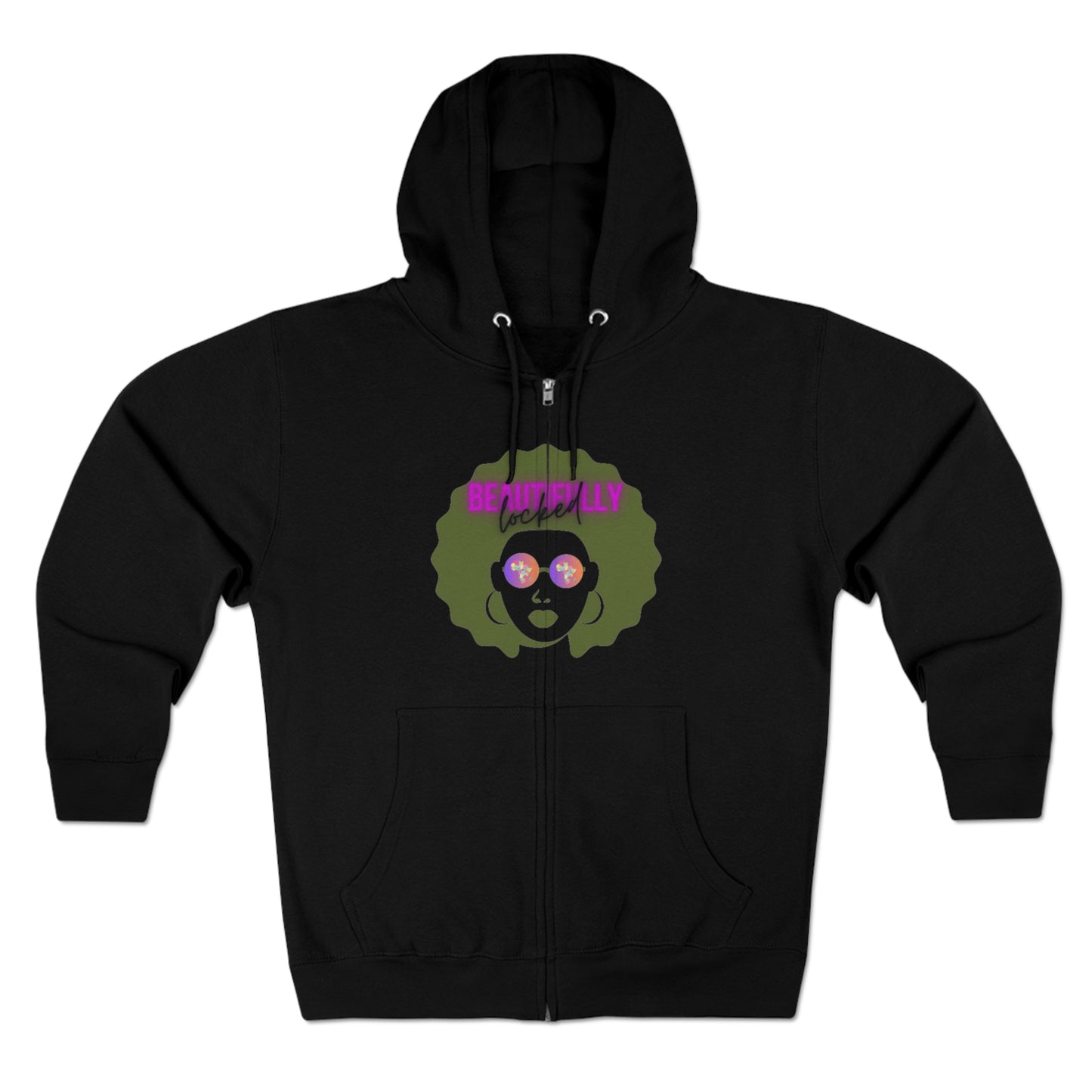 Beautifully Locked Afro Zipper Hoodie! Celebrate Your Curls, Locs, Coils