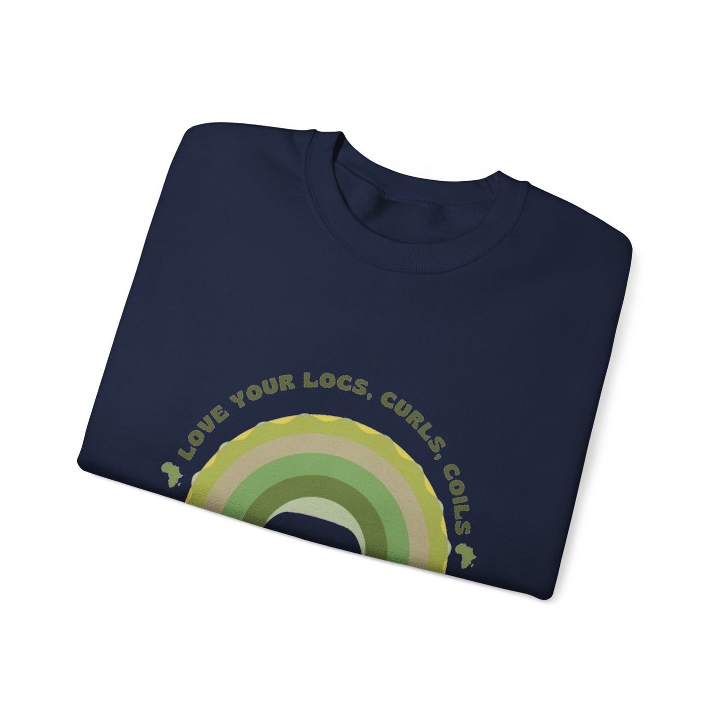 Love Your Locs, Curls, and Coils Rainbow Crewneck Sweatshirt