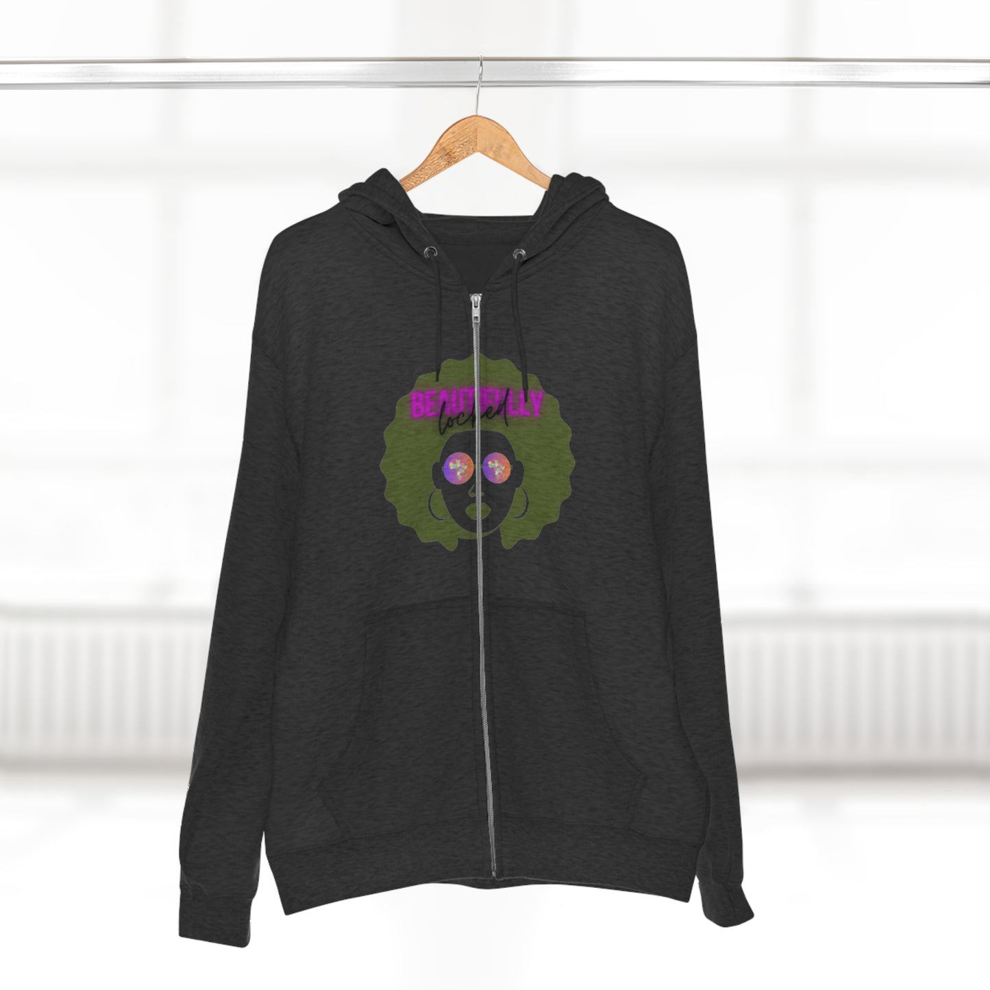 Beautifully Locked Afro Zipper Hoodie! Celebrate Your Curls, Locs, Coils