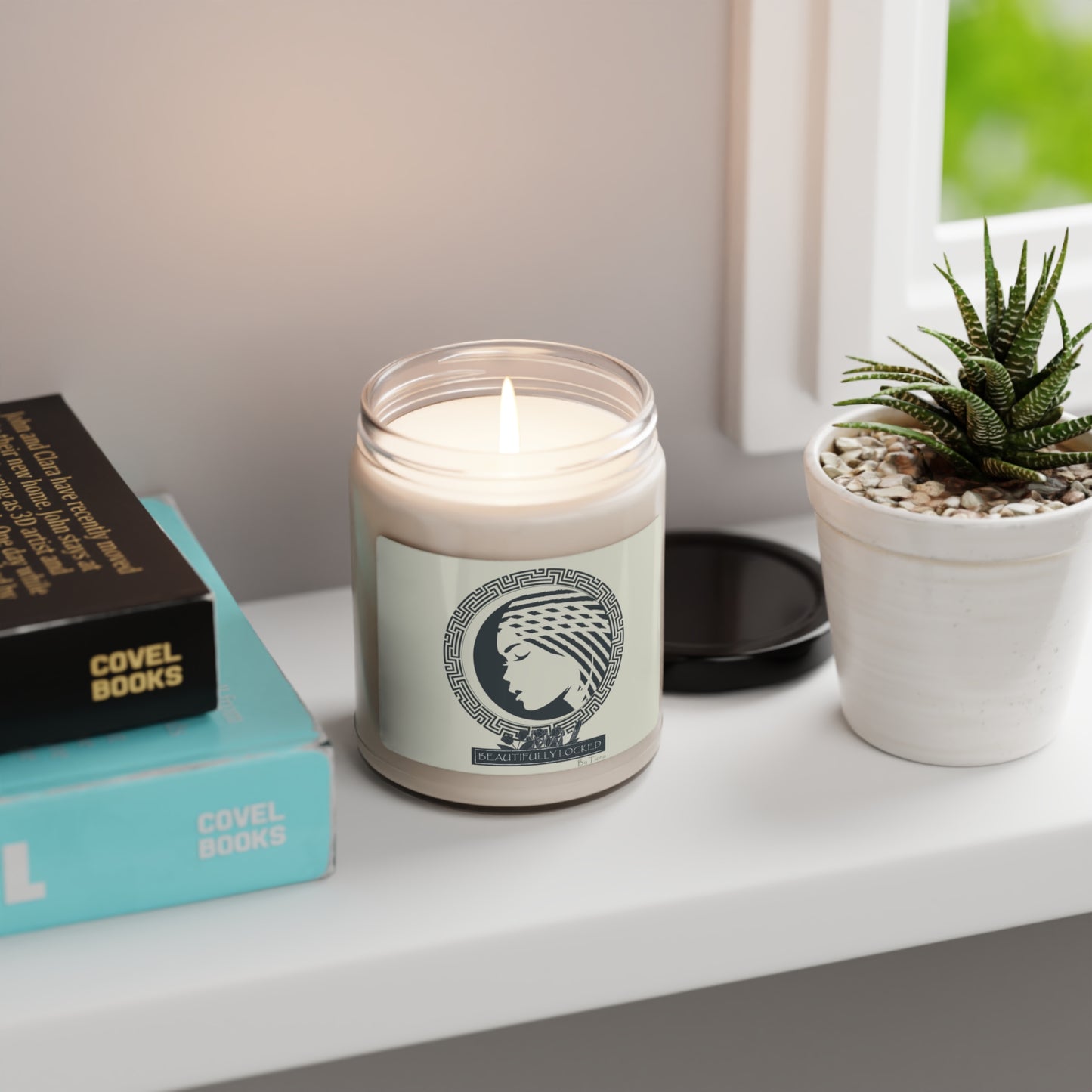 Beautifully Locked by Tiona- Round Logo Scented Soy Candle, 9oz