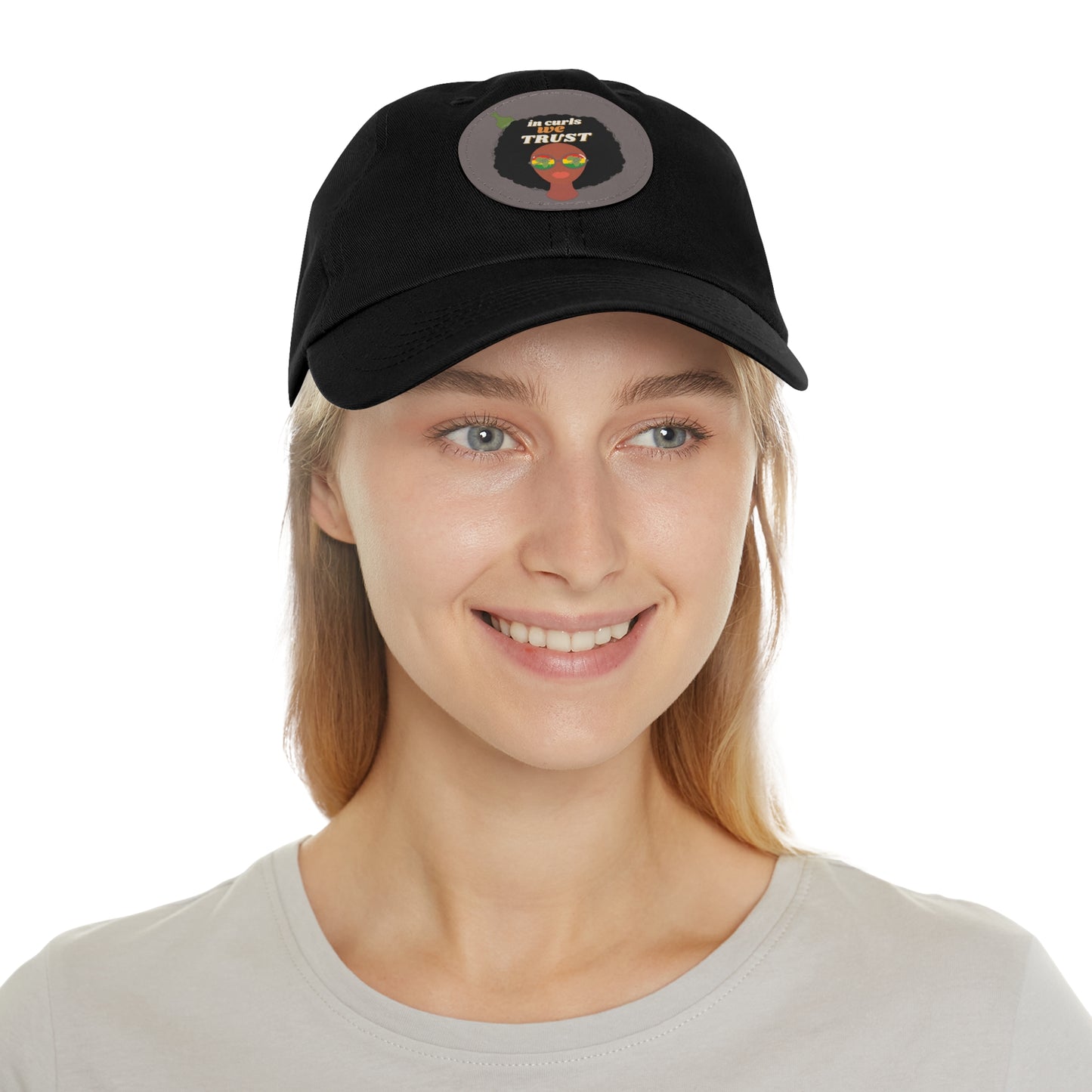 "in curls we TRUST" Dad Hat with Leather Patch