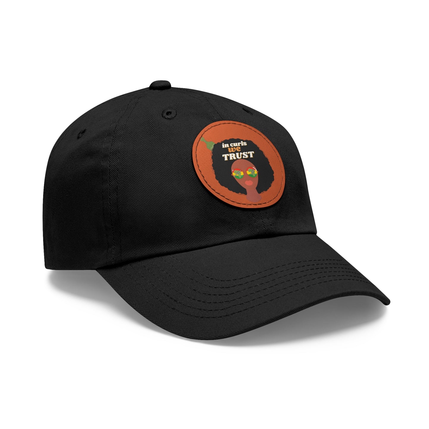"in curls we TRUST" Dad Hat with Leather Patch