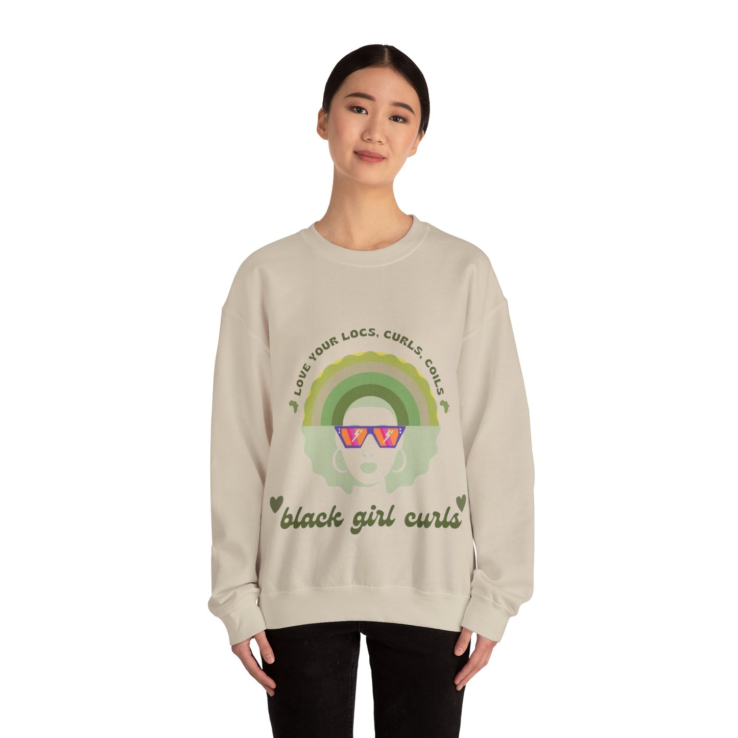 Love Your Locs, Curls, and Coils Rainbow Crewneck Sweatshirt