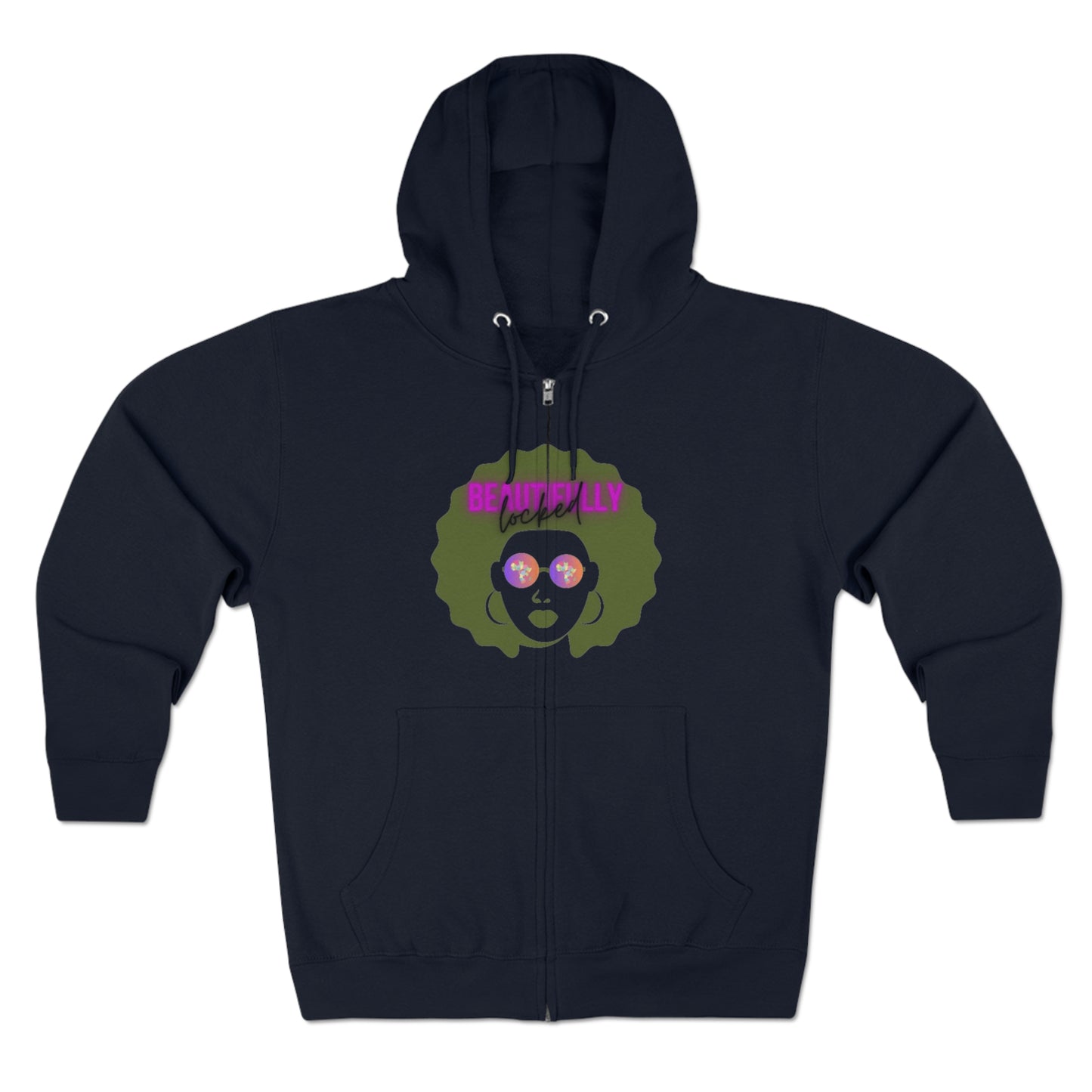 Beautifully Locked Afro Zipper Hoodie! Celebrate Your Curls, Locs, Coils