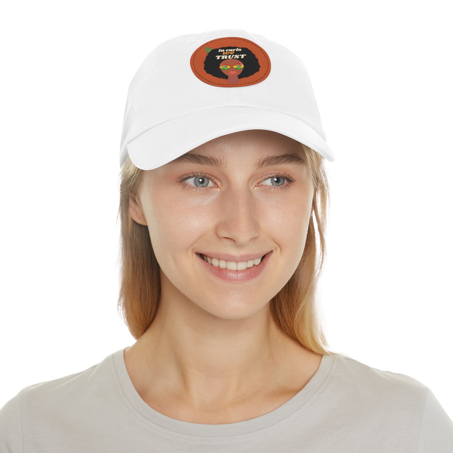 "in curls we TRUST" Dad Hat with Leather Patch
