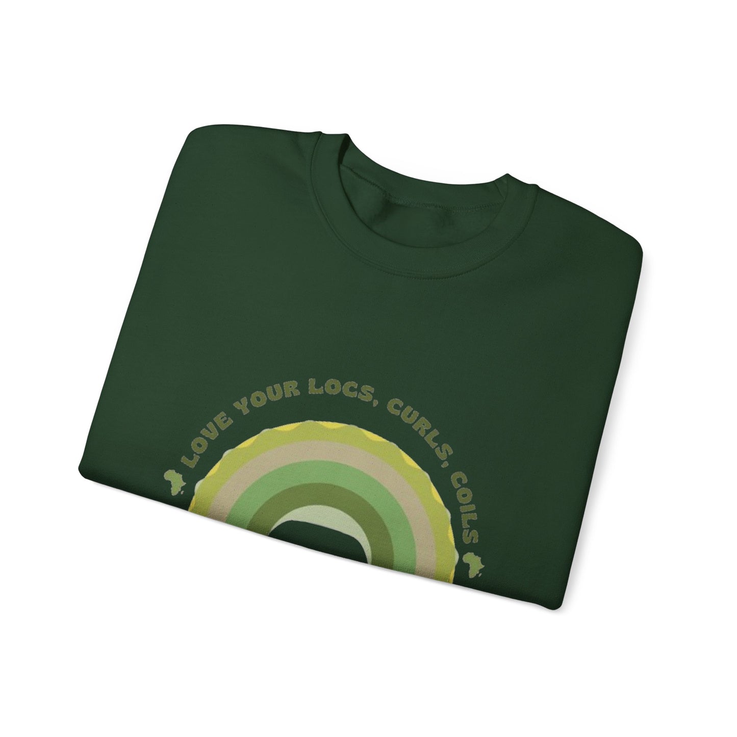 Love Your Locs, Curls, and Coils Rainbow Crewneck Sweatshirt