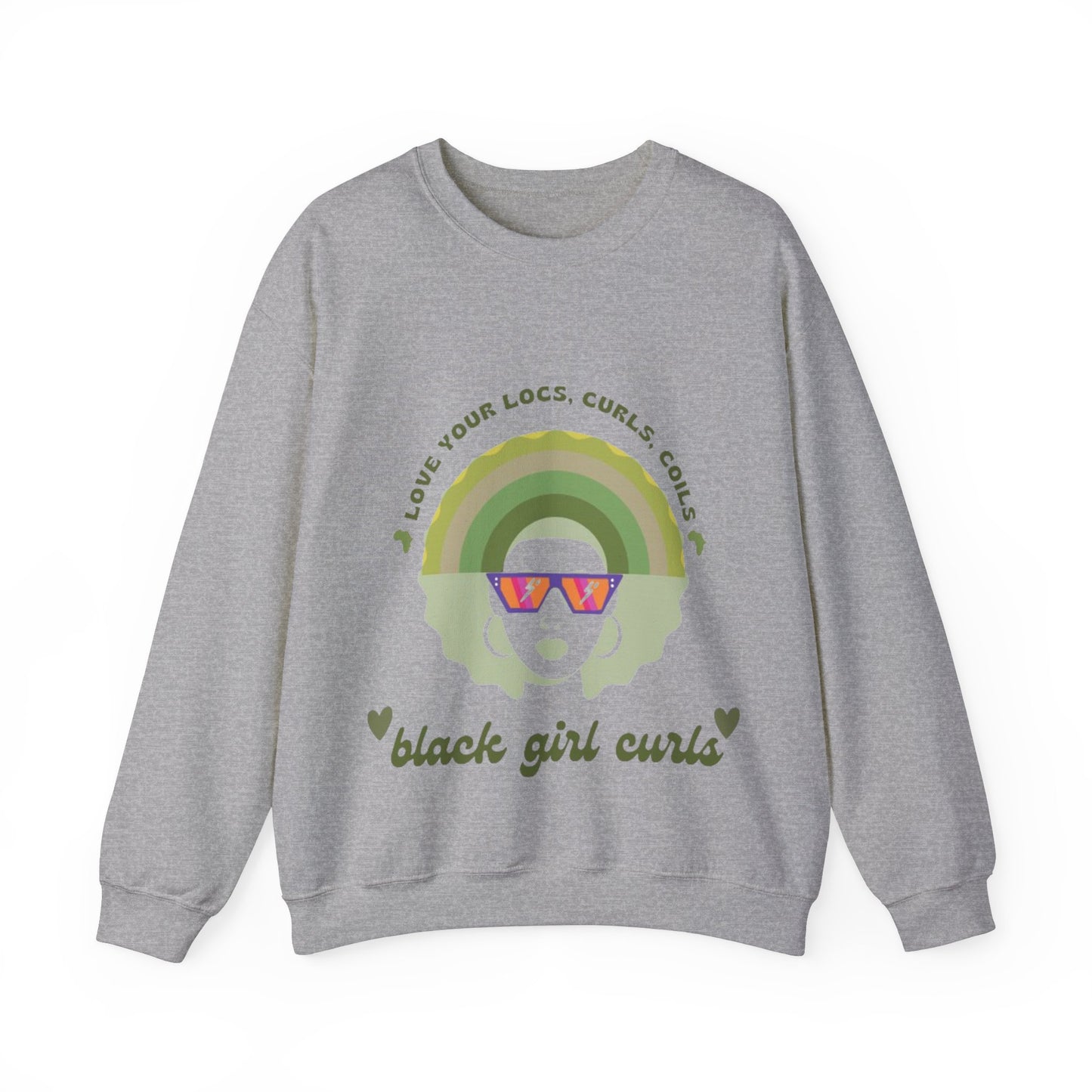 Love Your Locs, Curls, and Coils Rainbow Crewneck Sweatshirt