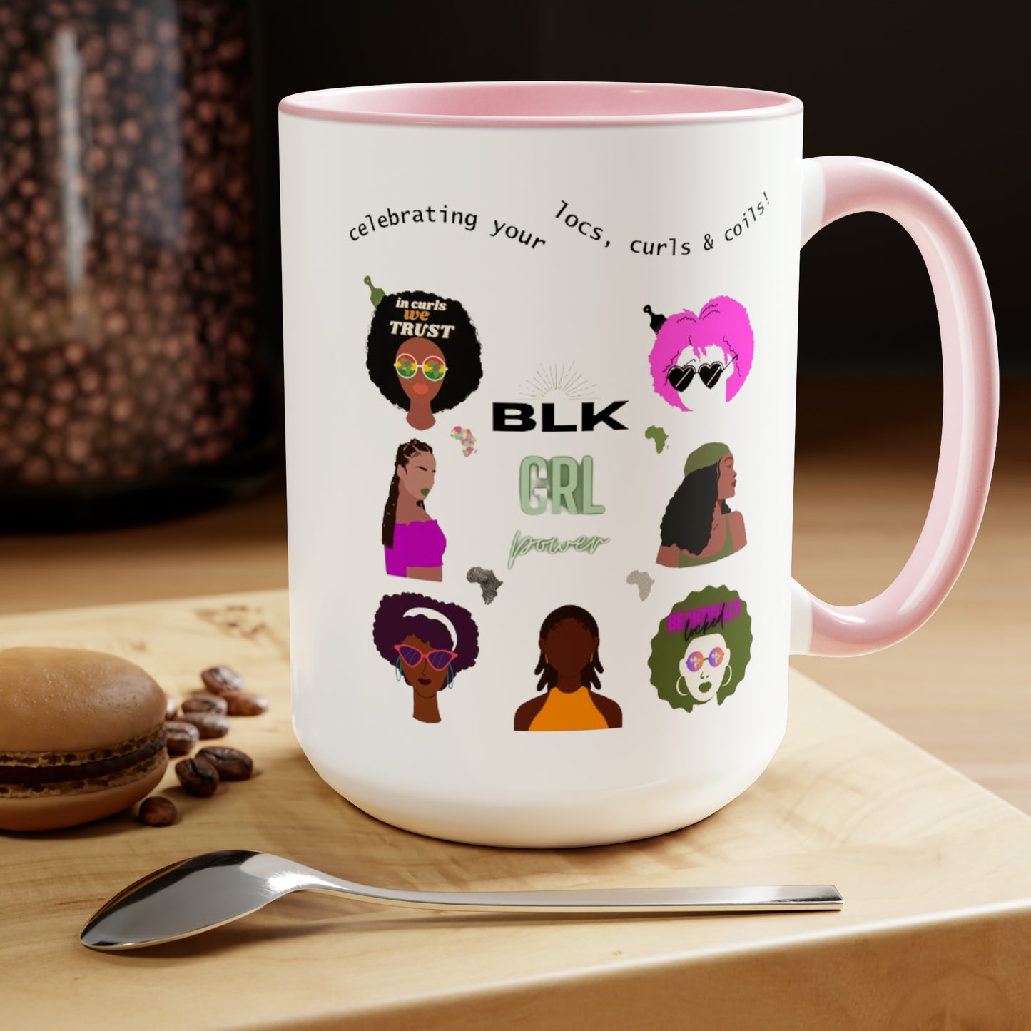Celebrating your locs, curls & coils- coffee mug