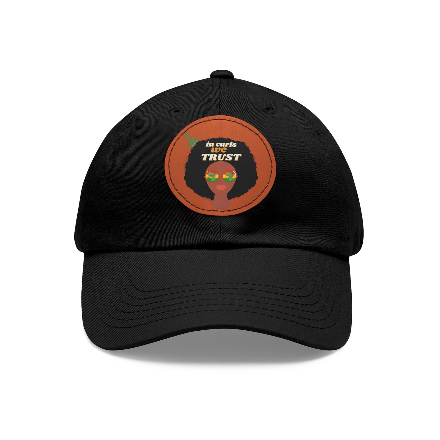 "in curls we TRUST" Dad Hat with Leather Patch