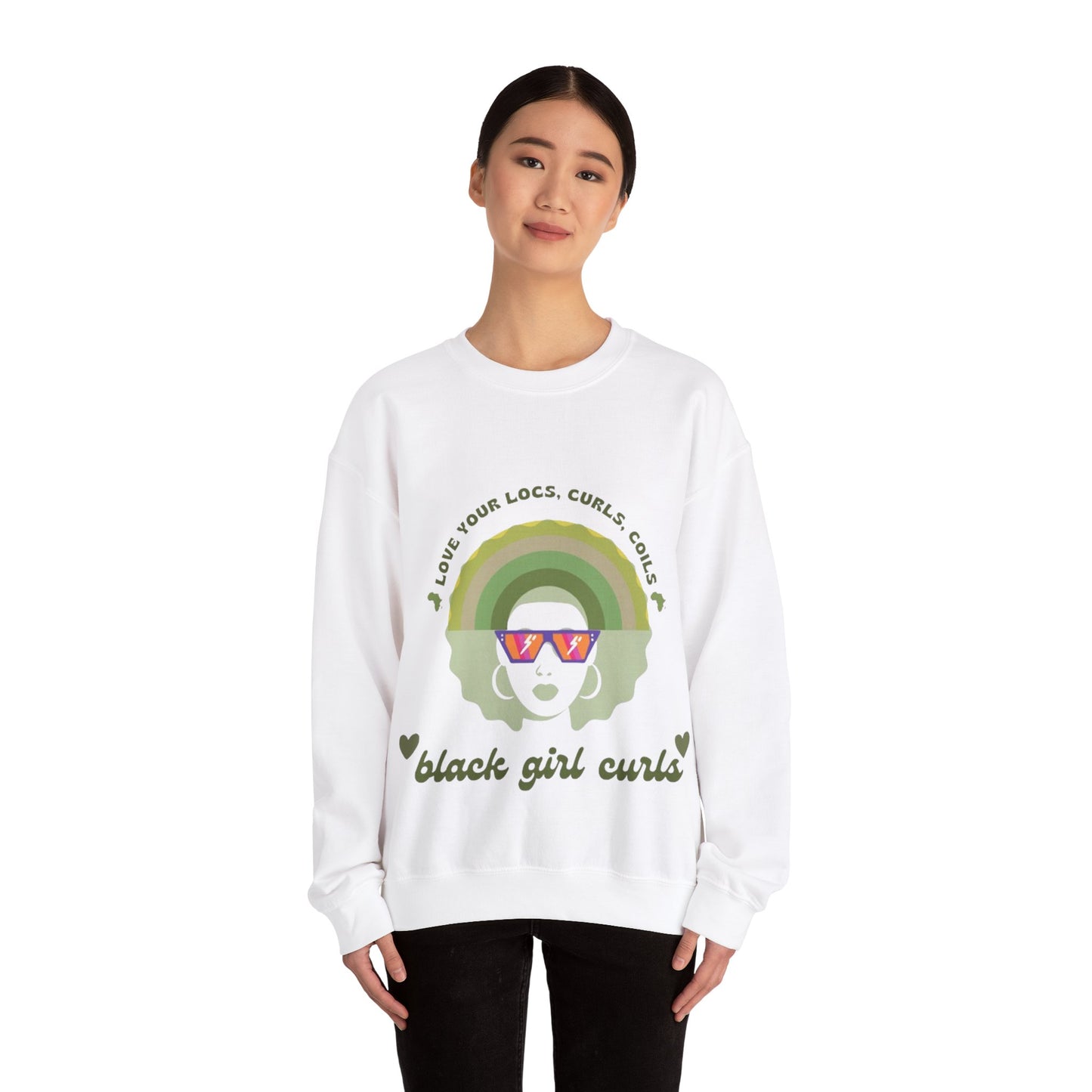 Love Your Locs, Curls, and Coils Rainbow Crewneck Sweatshirt