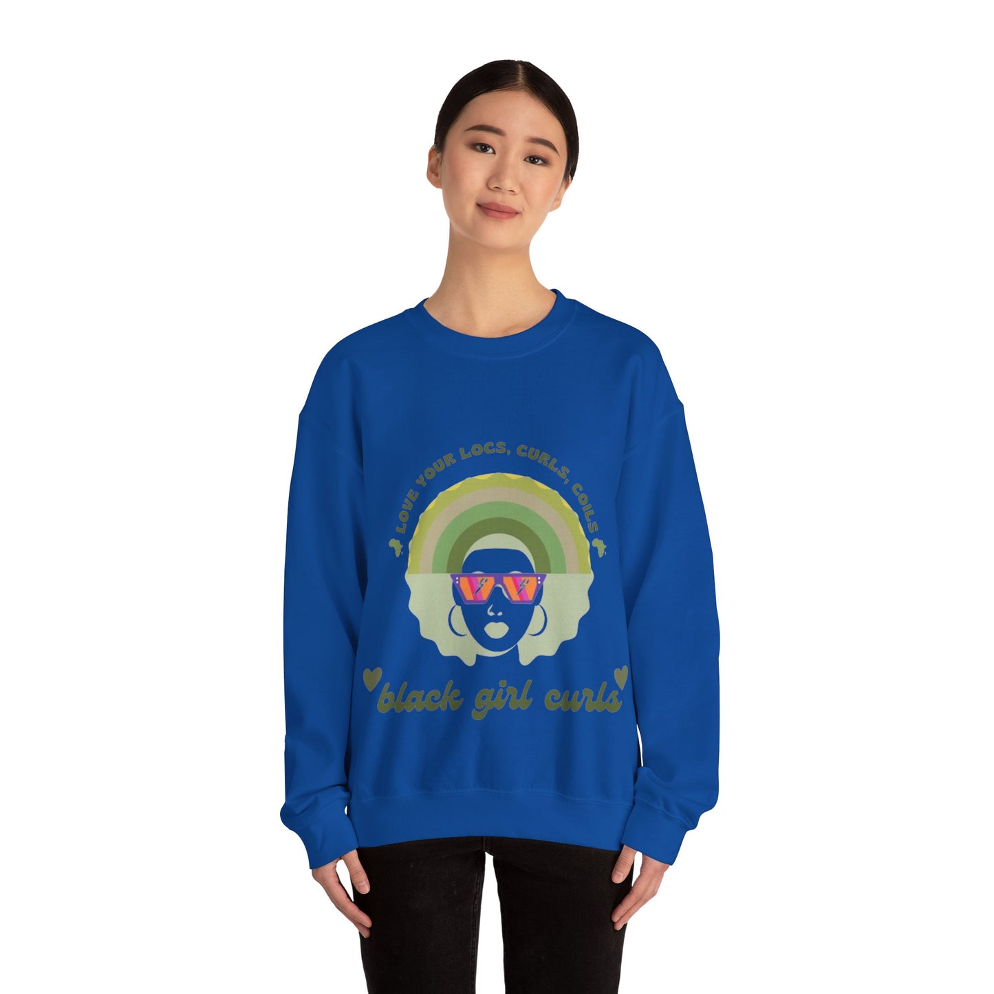 Love Your Locs, Curls, and Coils Rainbow Crewneck Sweatshirt