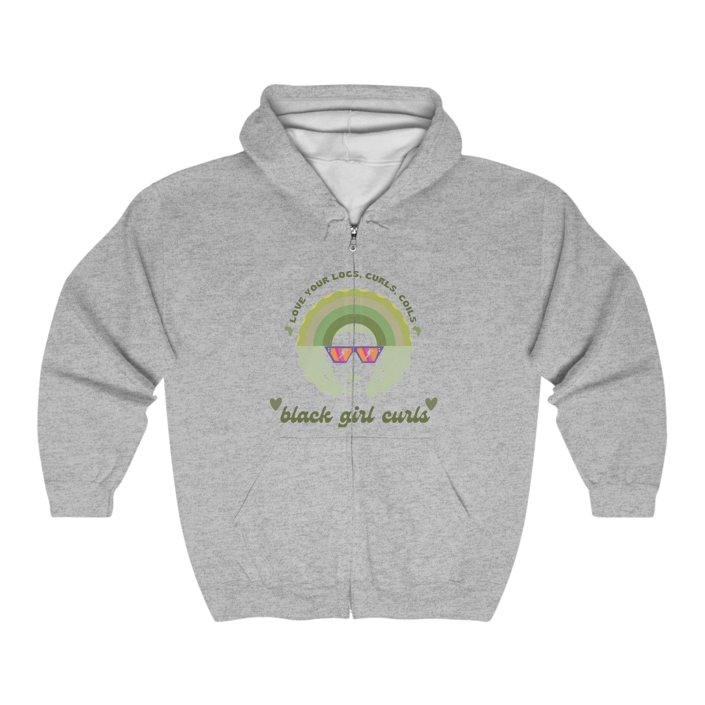 Black Girl and Her Curls! Full Zip Hooded Sweatshirt