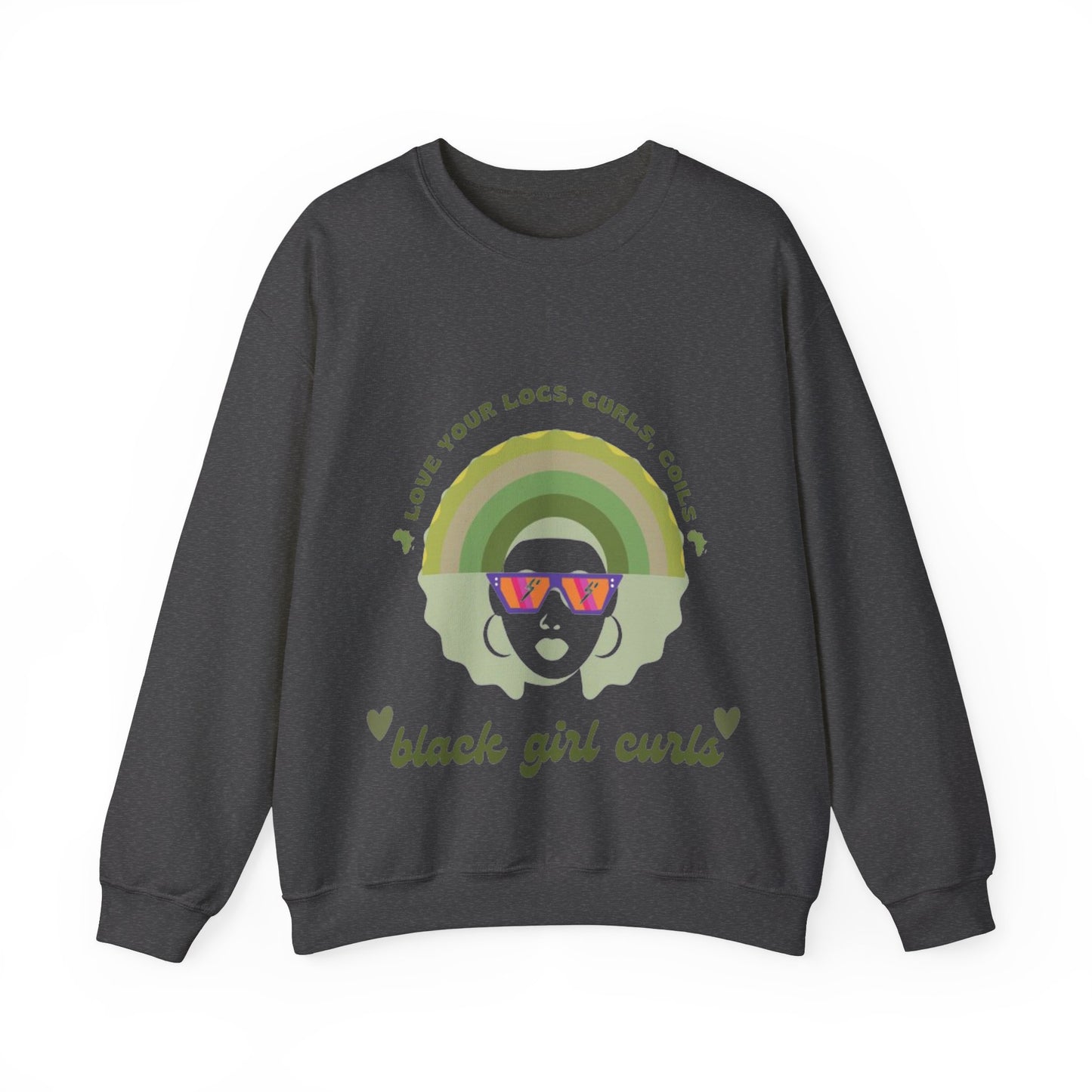 Love Your Locs, Curls, and Coils Rainbow Crewneck Sweatshirt