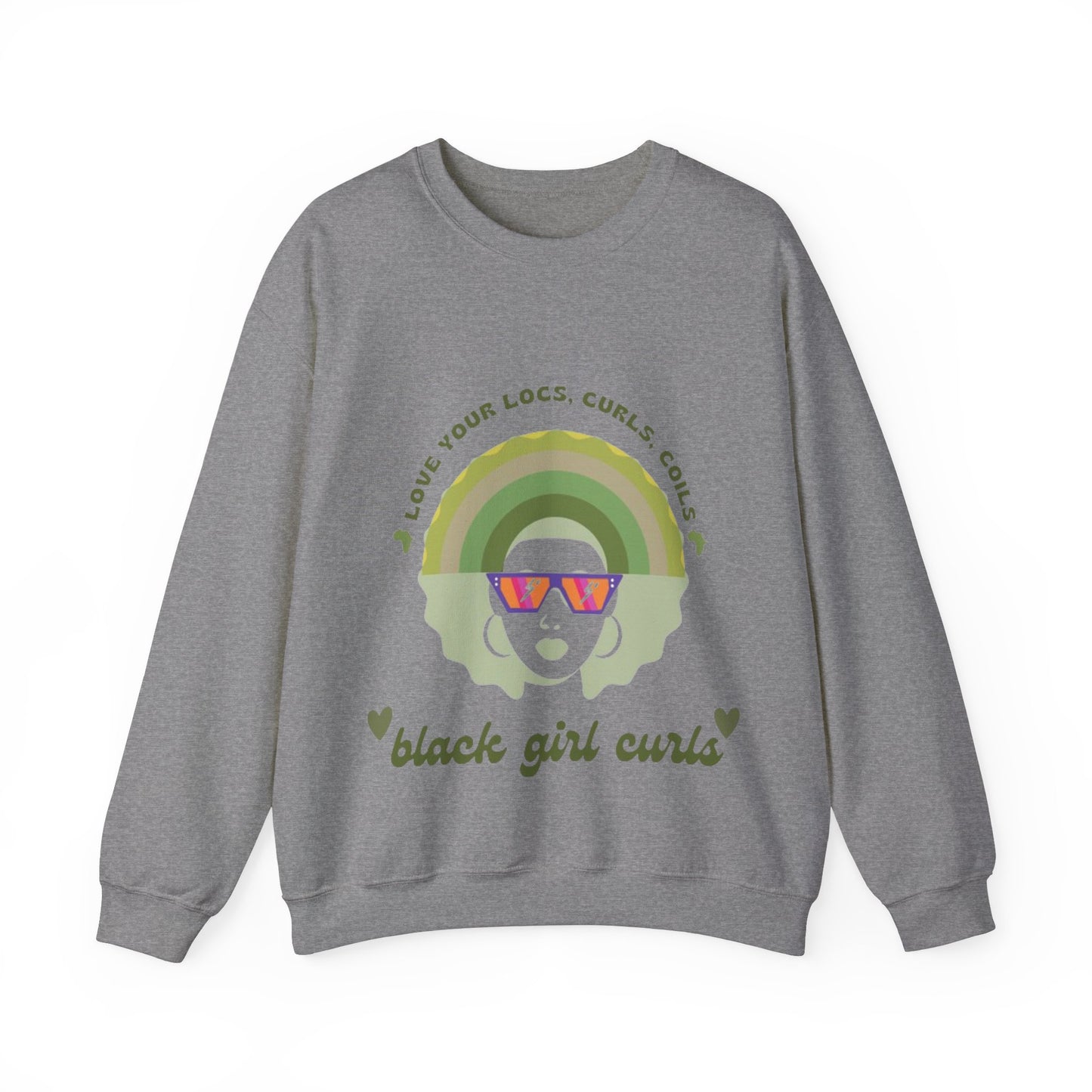 Love Your Locs, Curls, and Coils Rainbow Crewneck Sweatshirt