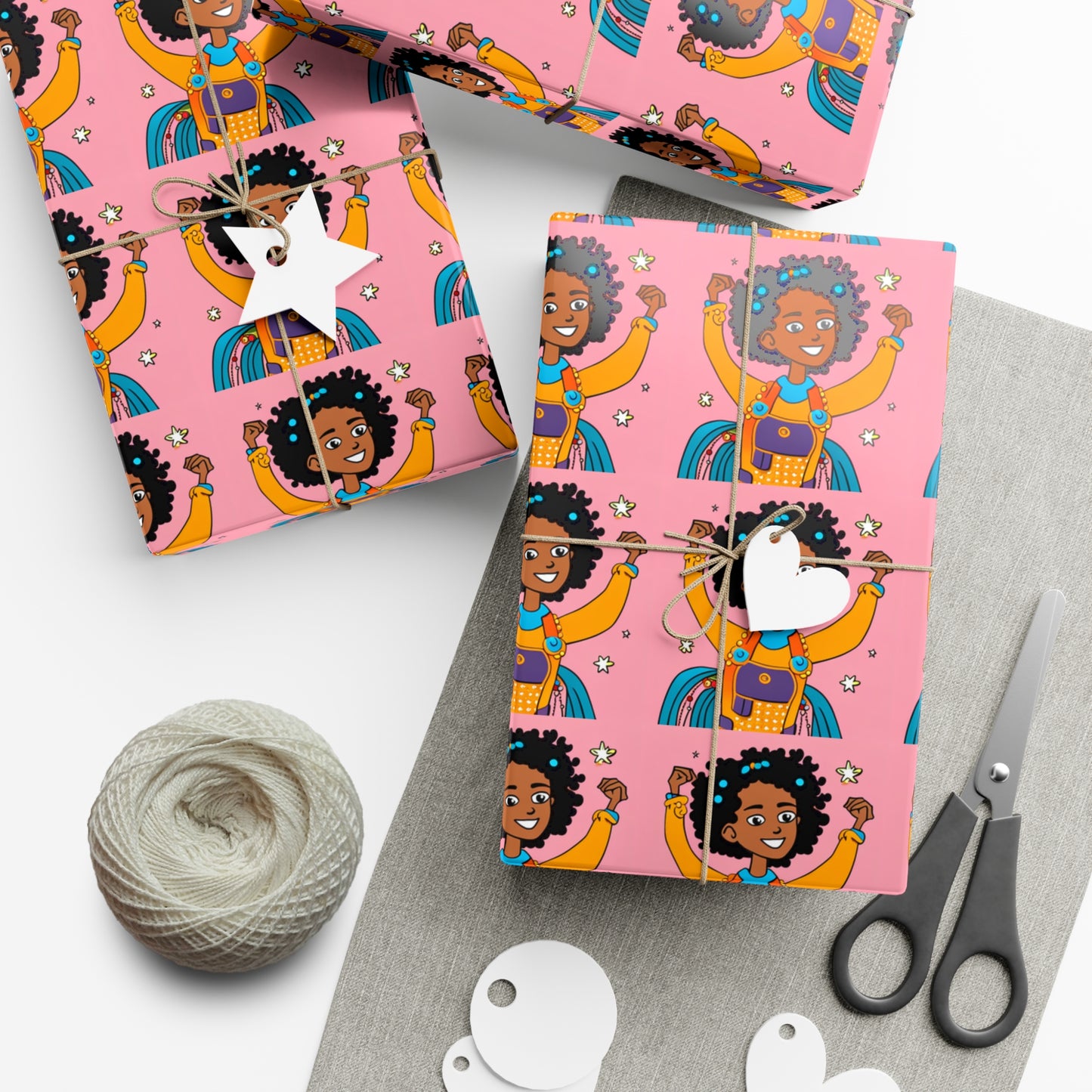 Little Brown Girl Gift Wrap Papers!