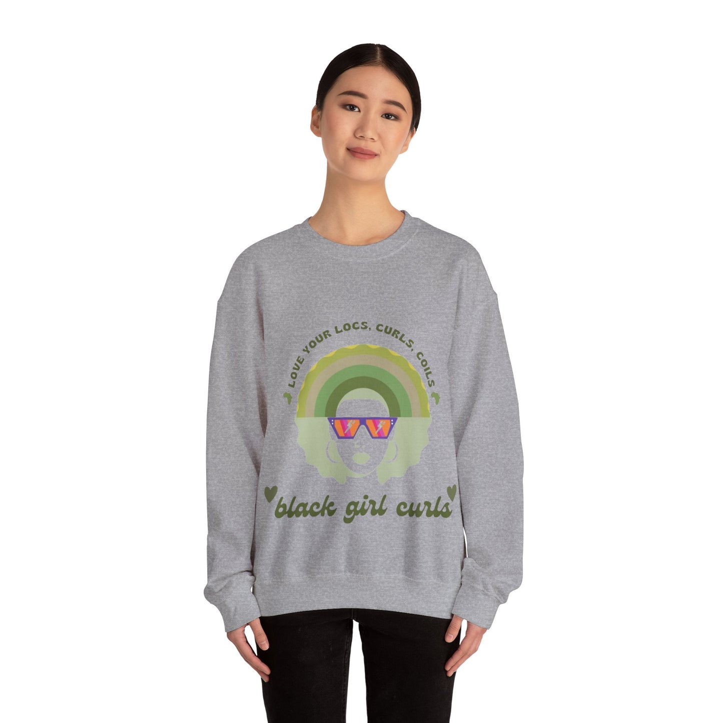Love Your Locs, Curls, and Coils Rainbow Crewneck Sweatshirt