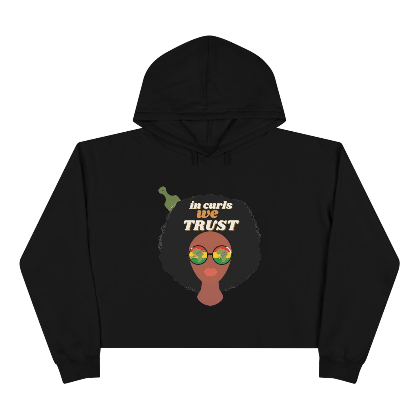 "In Curls We Trust" Cropped Women's Hoodie| Black Girl Magic