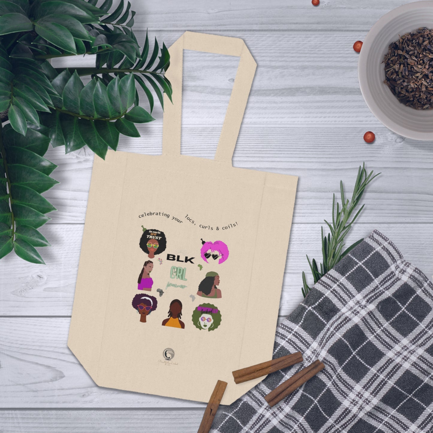 Black Girl Power Double Wine Tote Bag