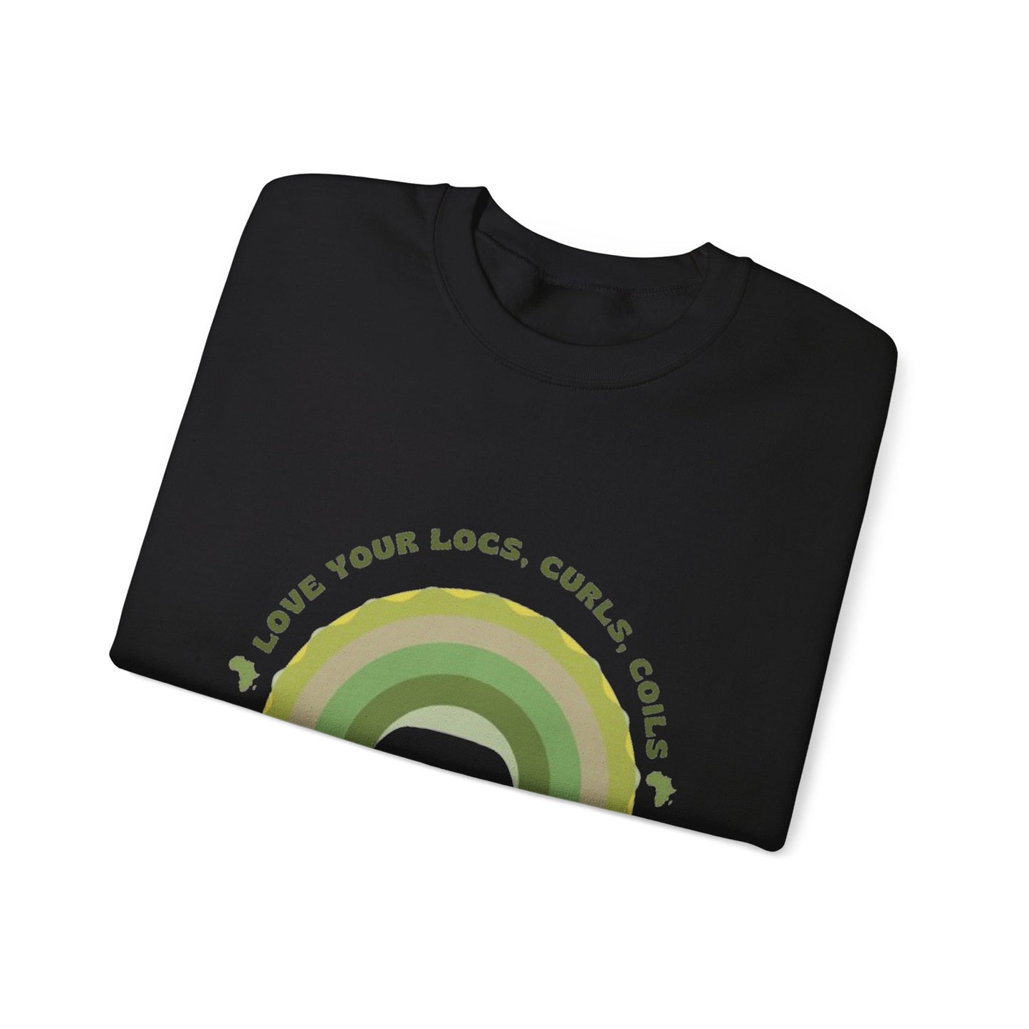 Love Your Locs, Curls, and Coils Rainbow Crewneck Sweatshirt