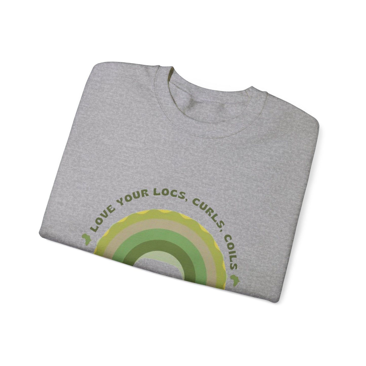 Love Your Locs, Curls, and Coils Rainbow Crewneck Sweatshirt