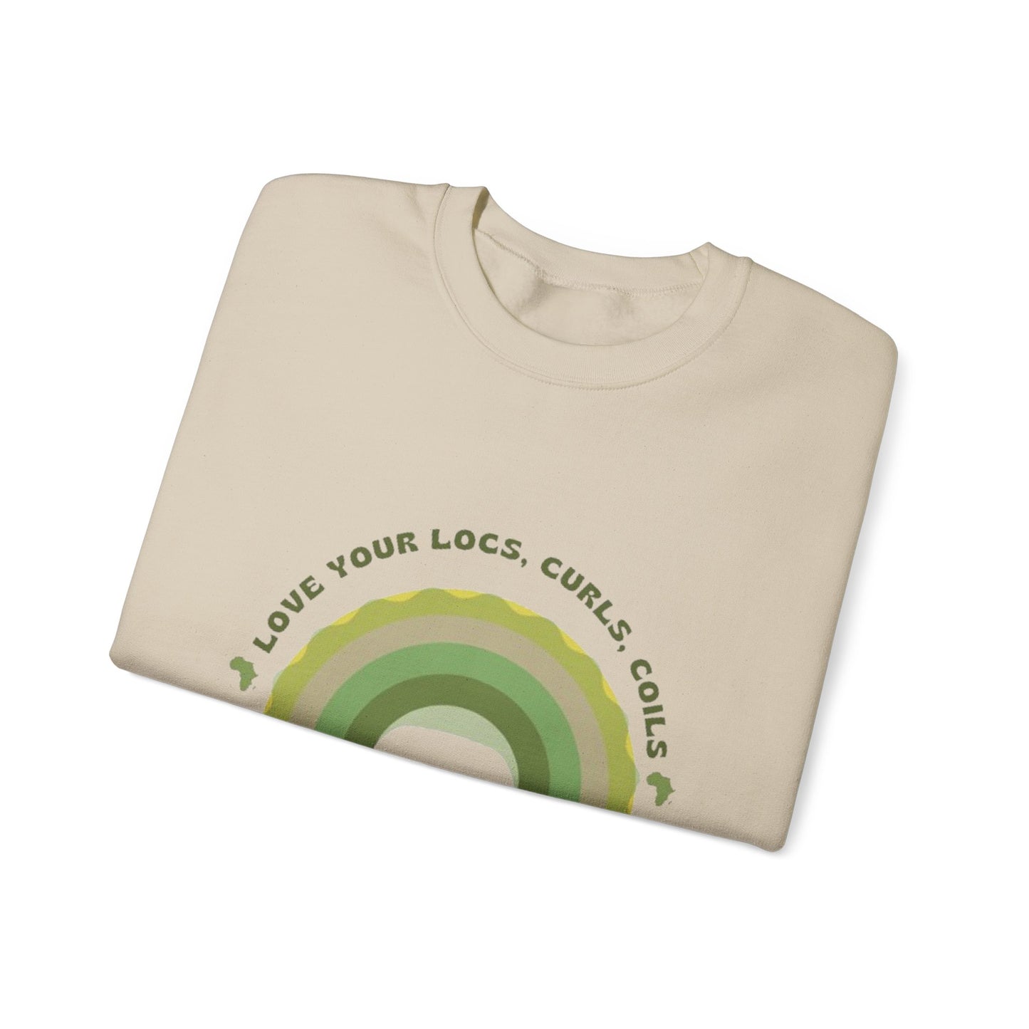 Love Your Locs, Curls, and Coils Rainbow Crewneck Sweatshirt