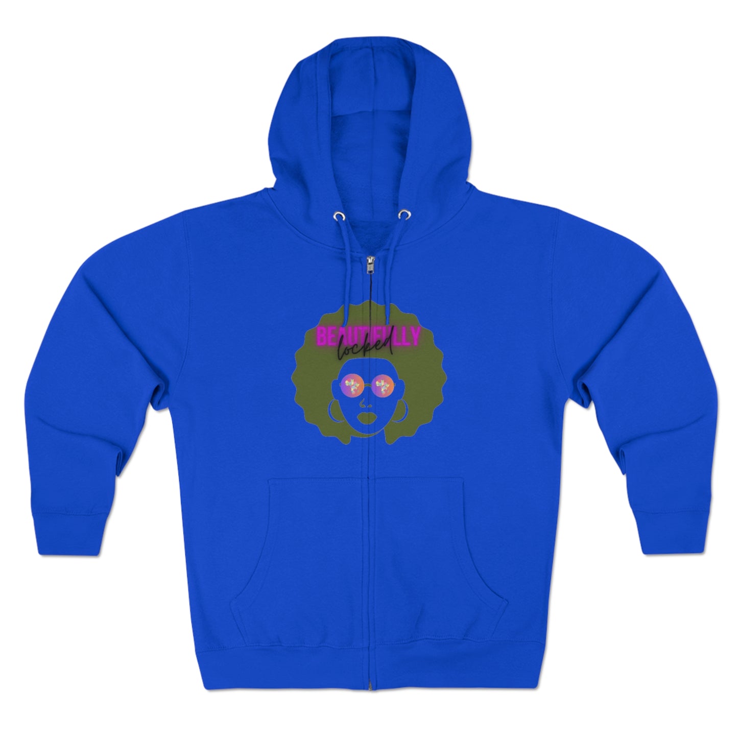 Beautifully Locked Afro Zipper Hoodie! Celebrate Your Curls, Locs, Coils