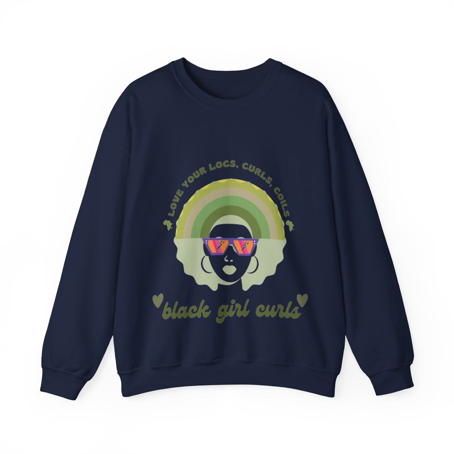 Love Your Locs, Curls, and Coils Rainbow Crewneck Sweatshirt