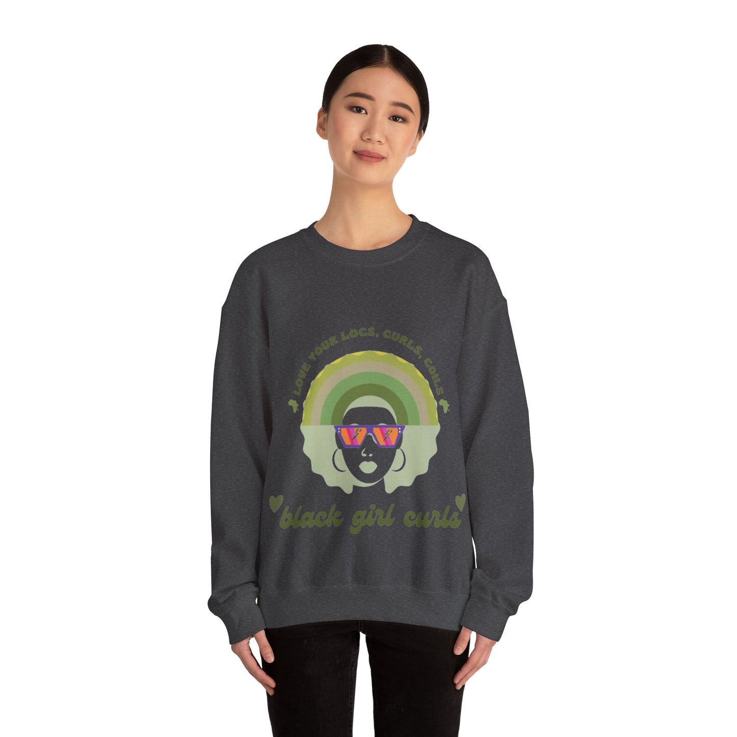 Love Your Locs, Curls, and Coils Rainbow Crewneck Sweatshirt