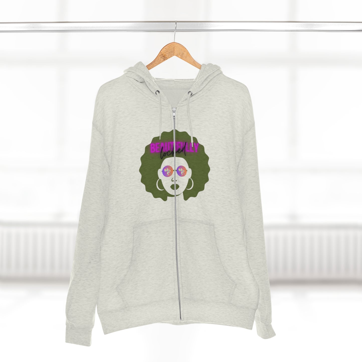 Beautifully Locked Afro Zipper Hoodie! Celebrate Your Curls, Locs, Coils
