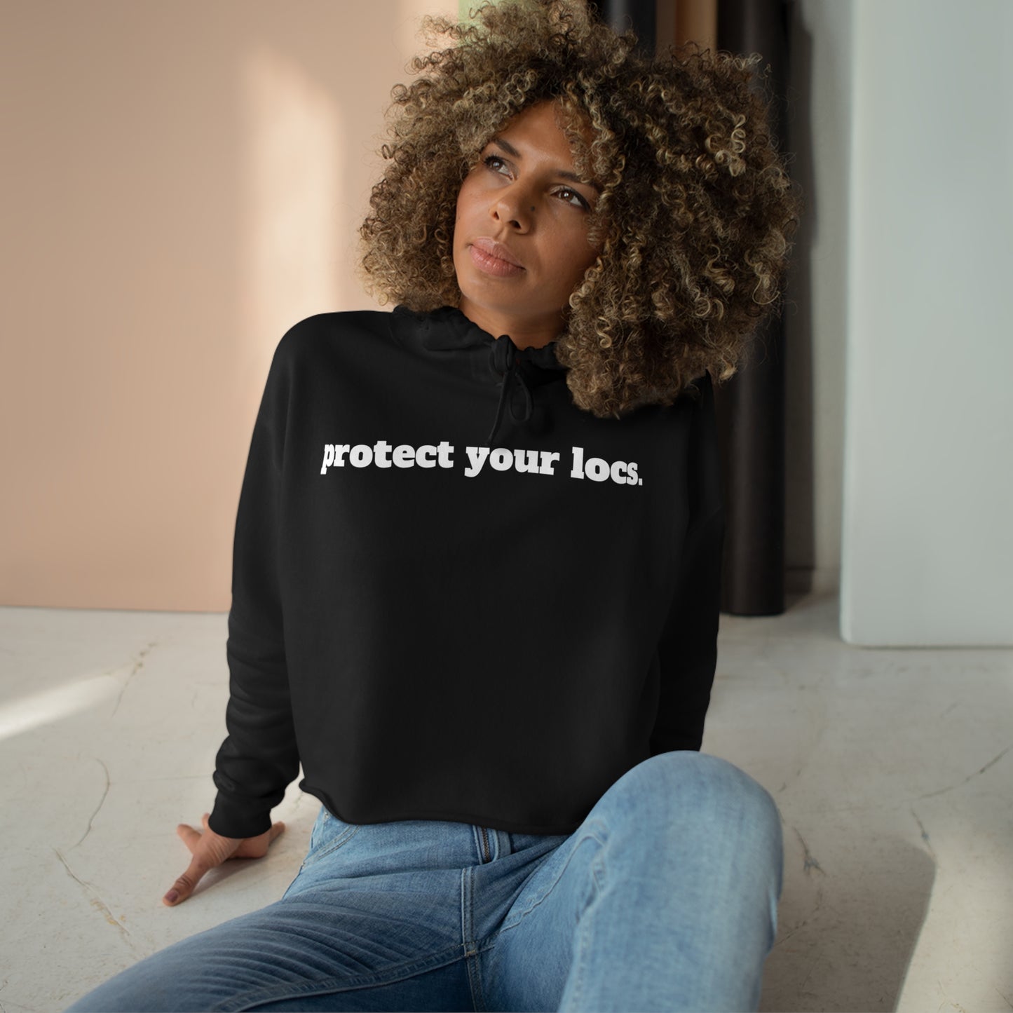 Women's Crop Hoodie - protect your locs.